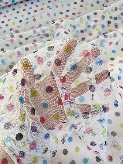 Multicolor Polka Dot Tulle - Image 4