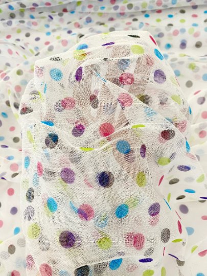 Multicolor Polka Dot Tulle - Image 5