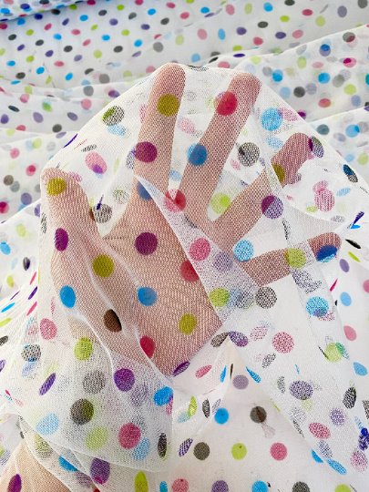 Multicolor Polka Dot Tulle - Image 6
