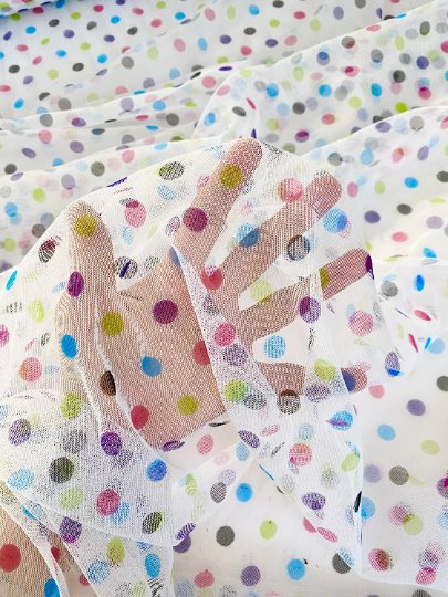 Multicolor Polka Dot Tulle - Image 7