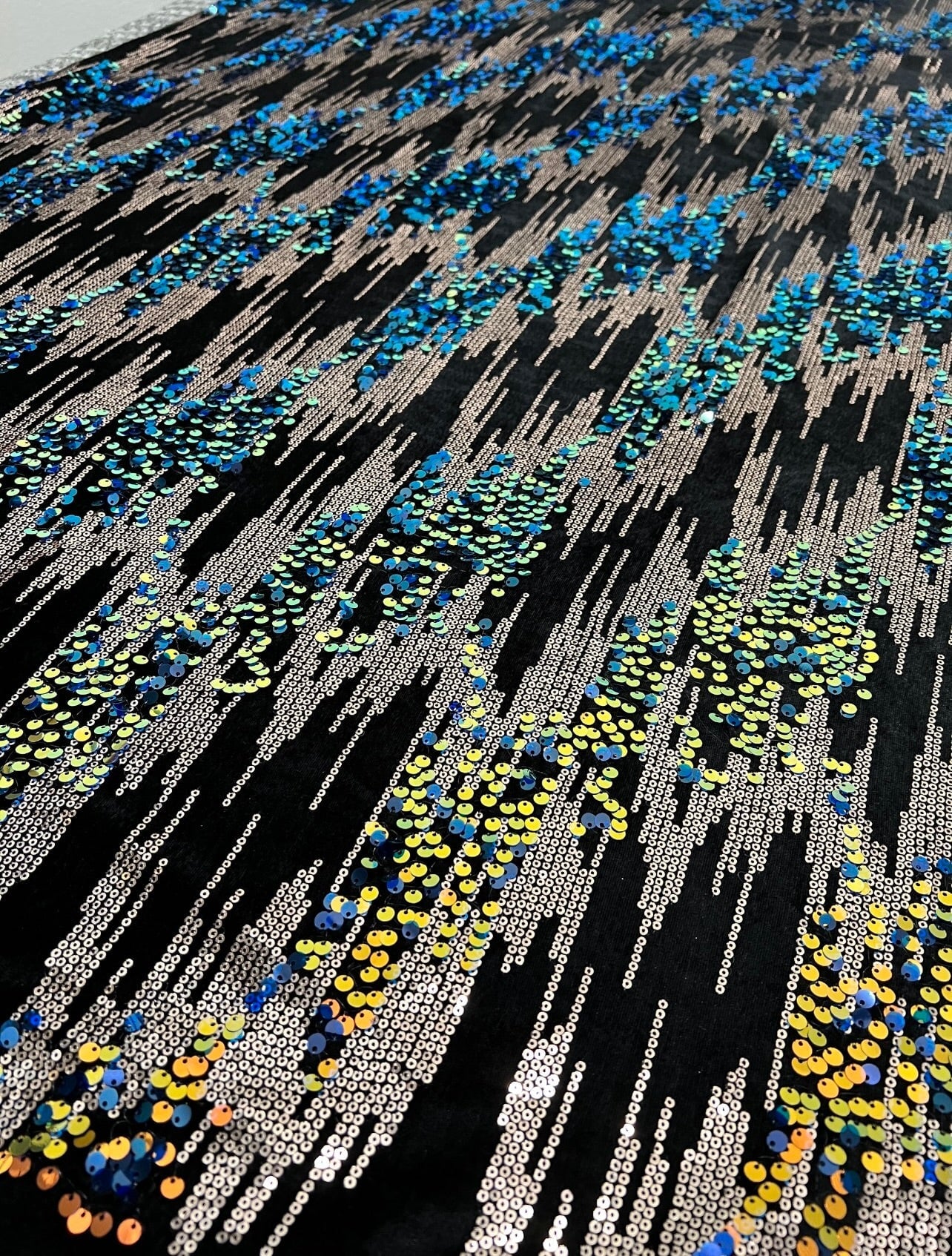 Multicolor Sequin on Black Velvet - Image 2
