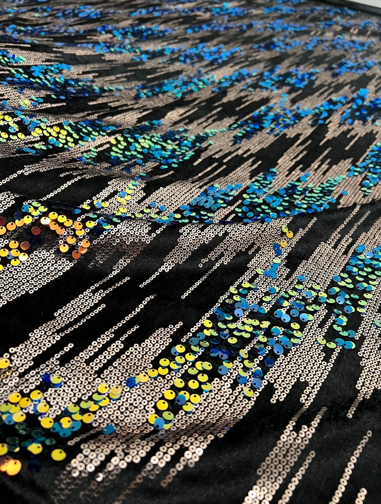 Multicolor Sequin on Black Velvet - Image 7