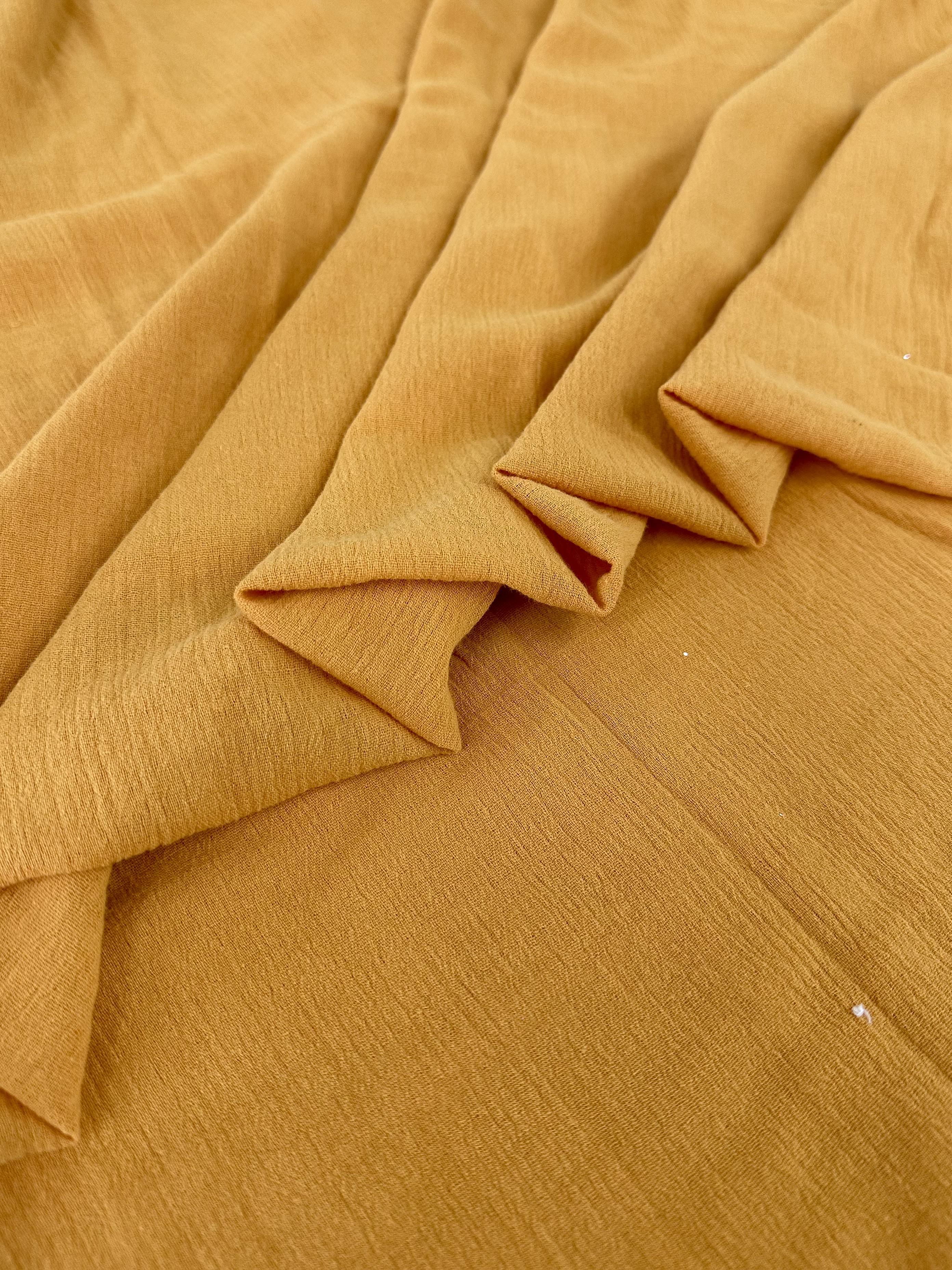 Mustard Crinkle Cotton Gauze - Image 3