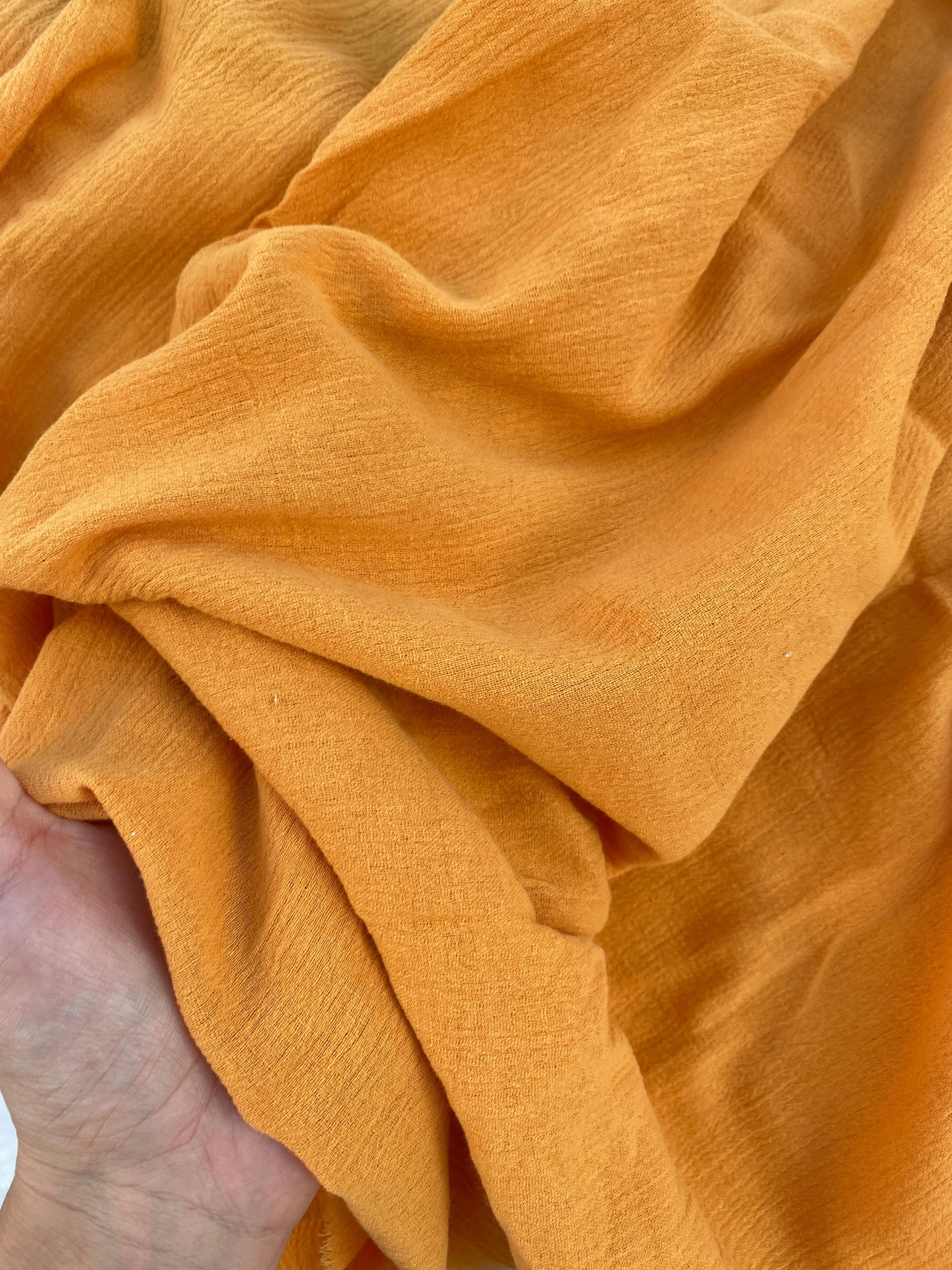 Mustard Crinkle Cotton Gauze - Image 6