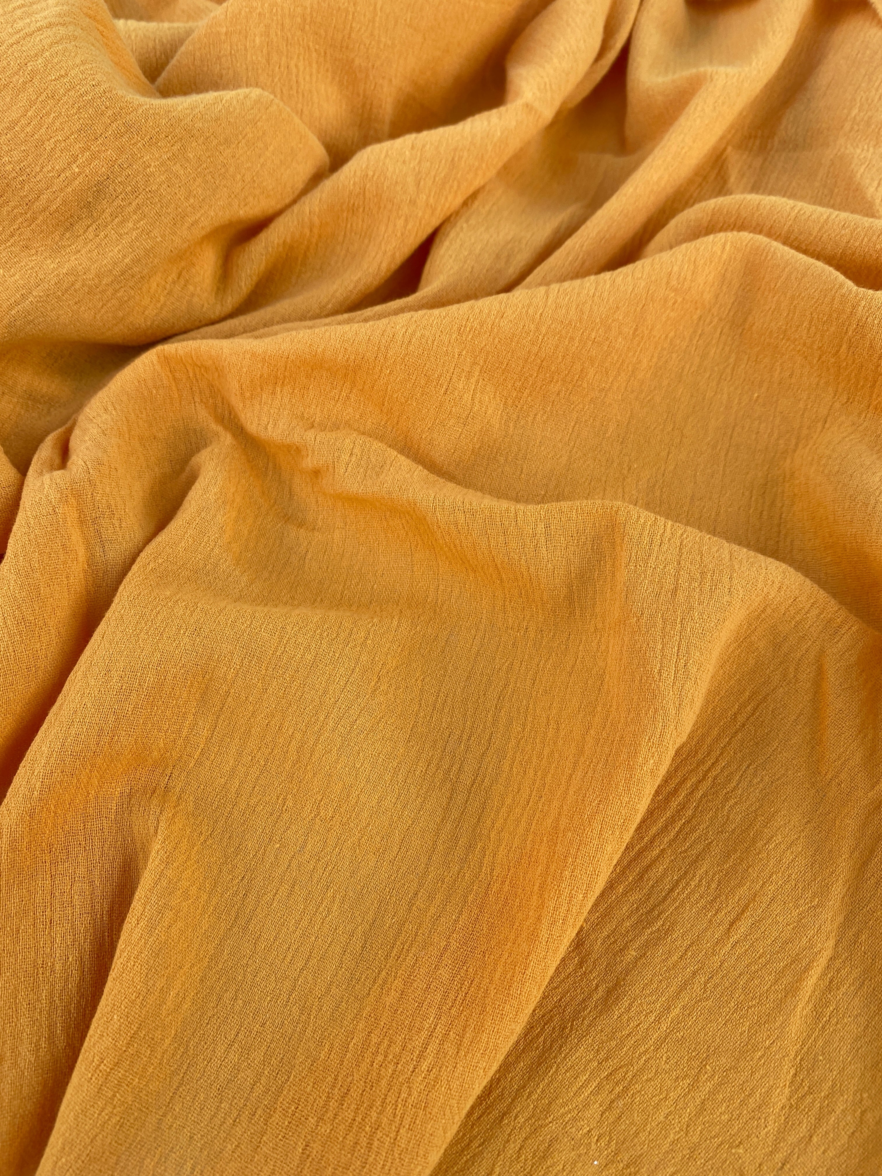 Mustard Crinkle Cotton Gauze - Image 7