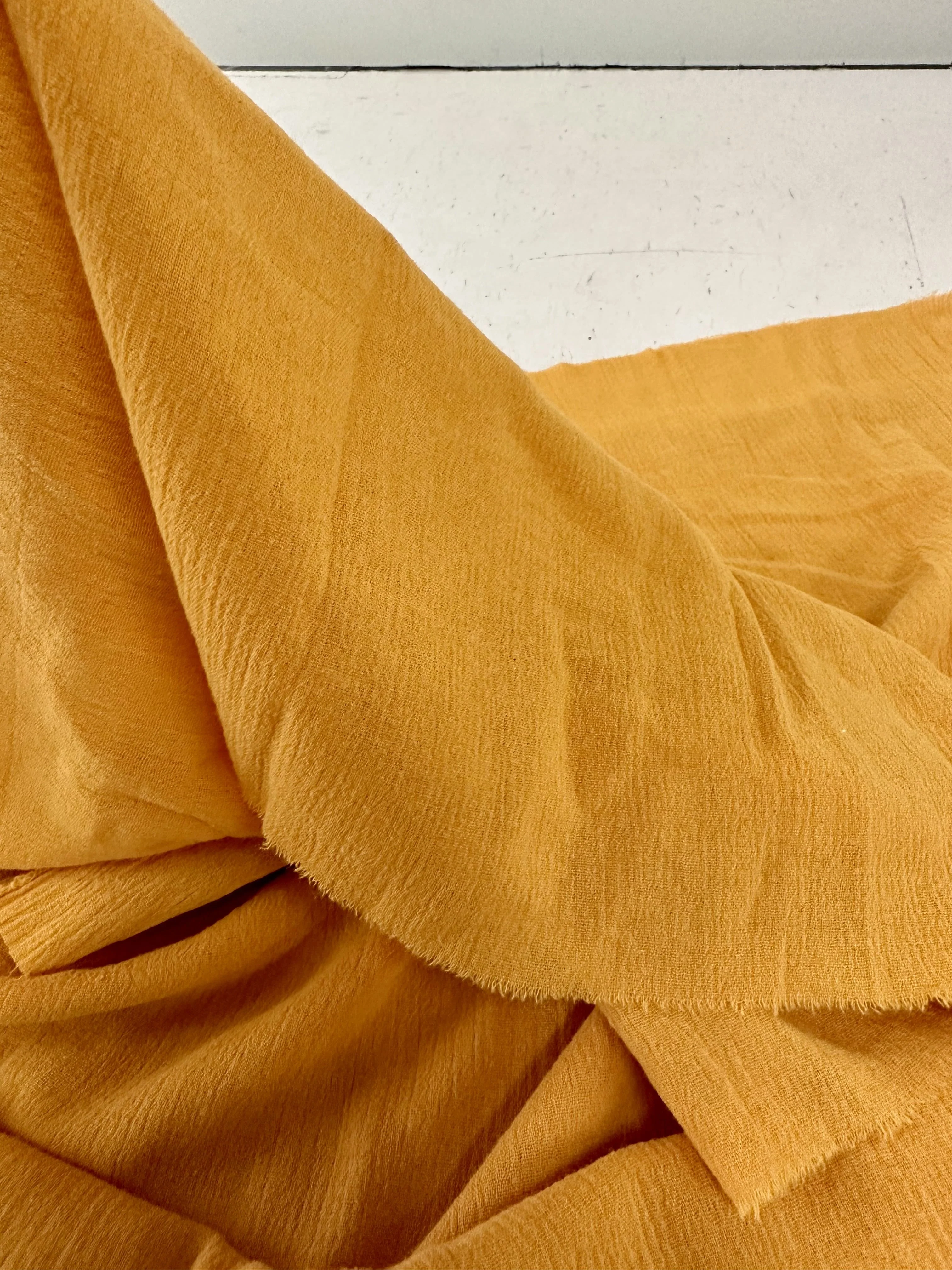 Mustard Crinkle Cotton Gauze - Image 8