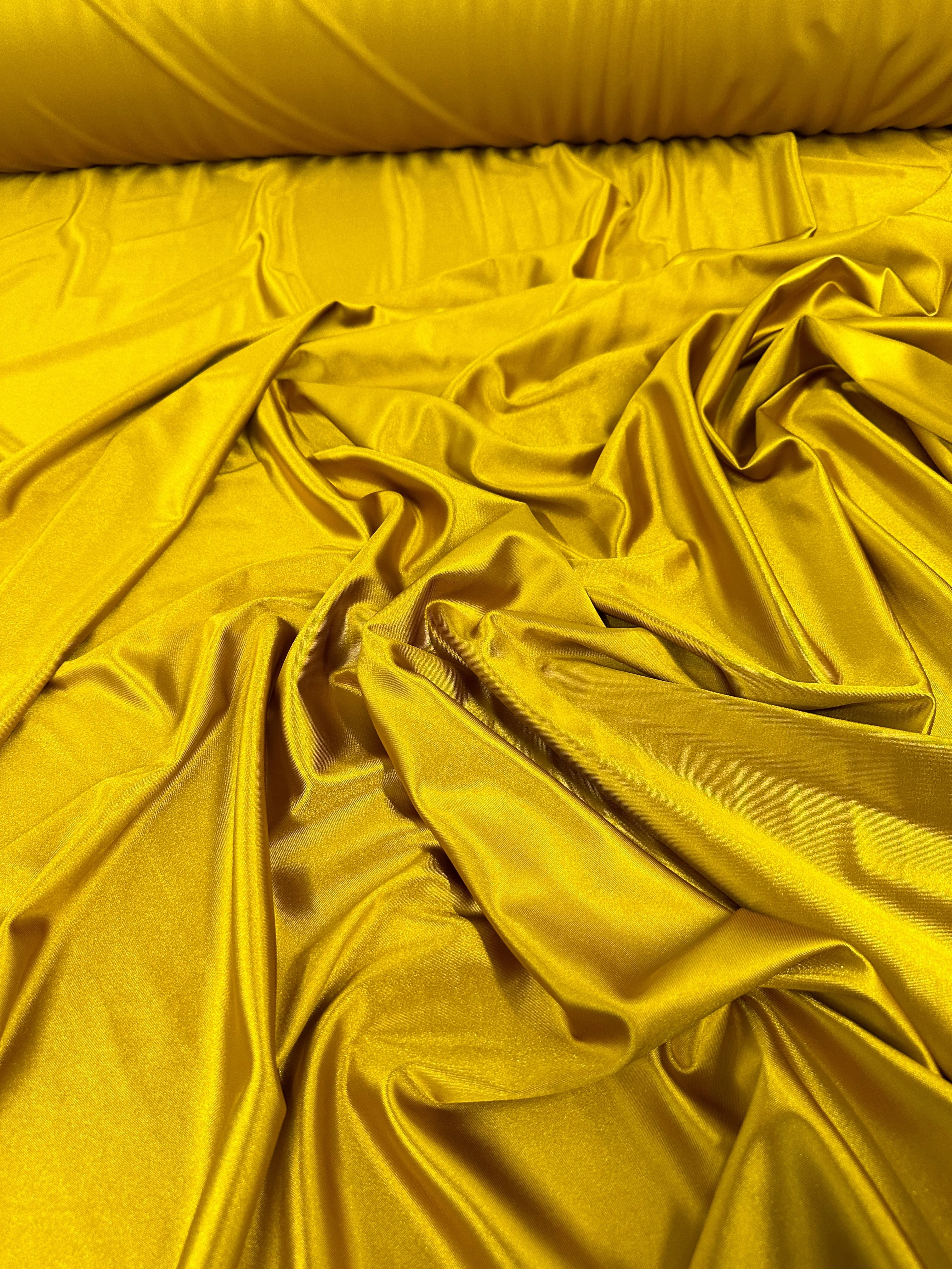 Mustard Gold Shiny Nylon Spandex - Image 10