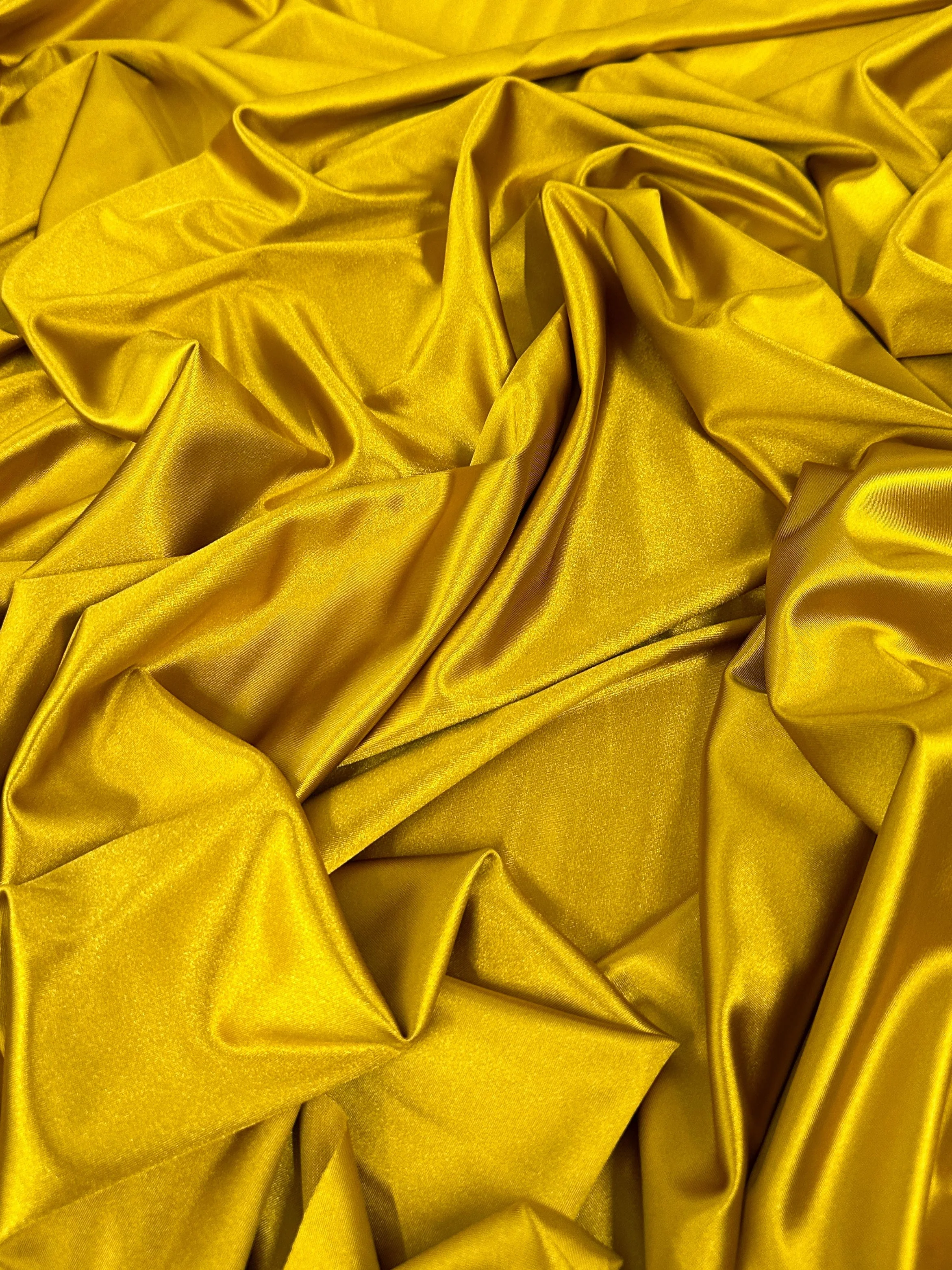 Mustard Gold Shiny Nylon Spandex - Image 2