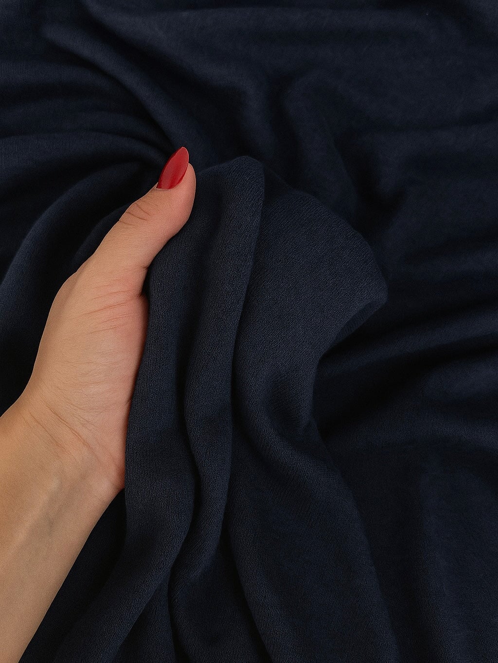 Navy Blue Ultra Soft Faux Cashmere - Image 4