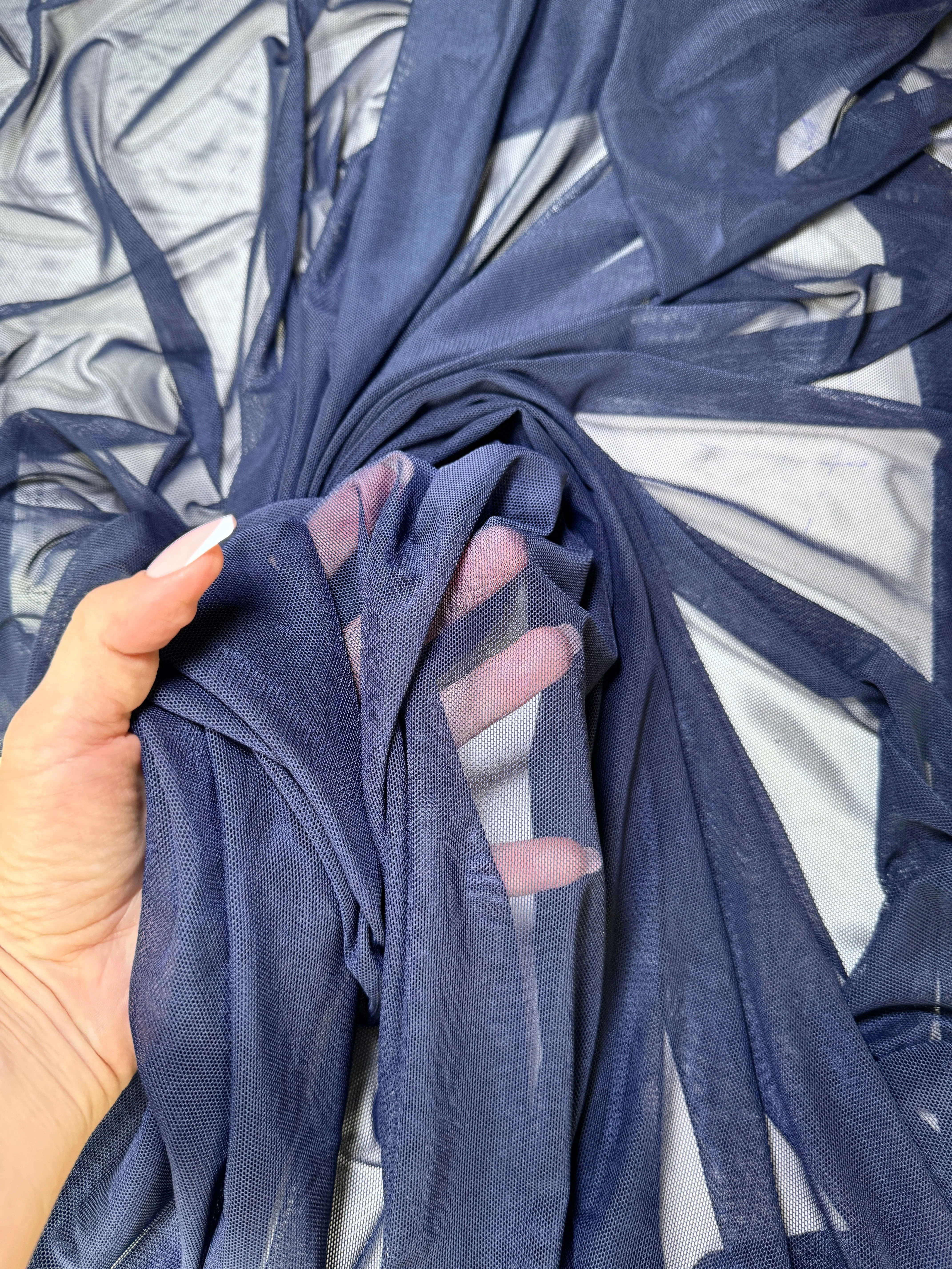 Navy 4 Way Stretch Power Mesh - Image 3