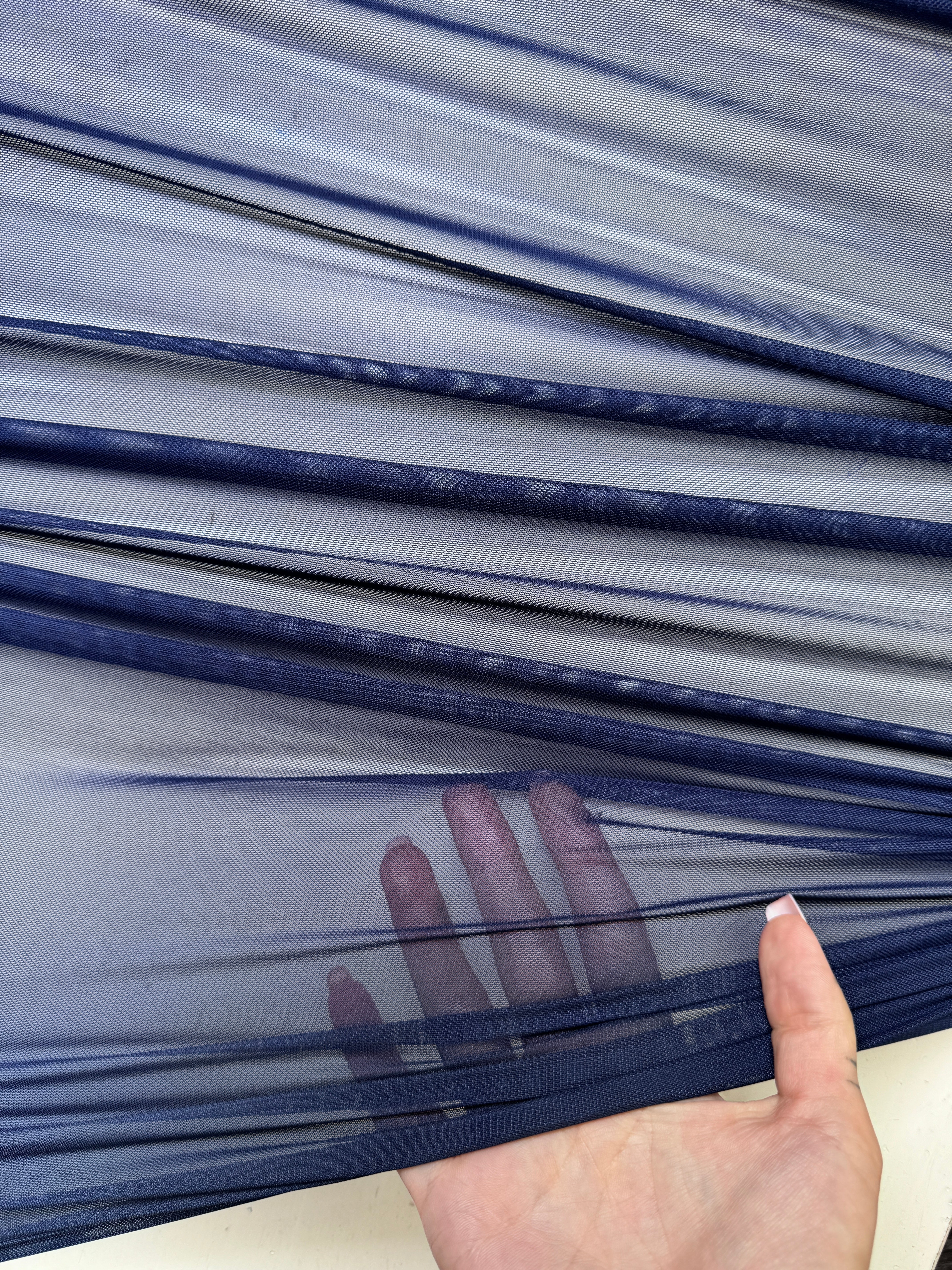 Navy 4 Way Stretch Power Mesh - Image 4