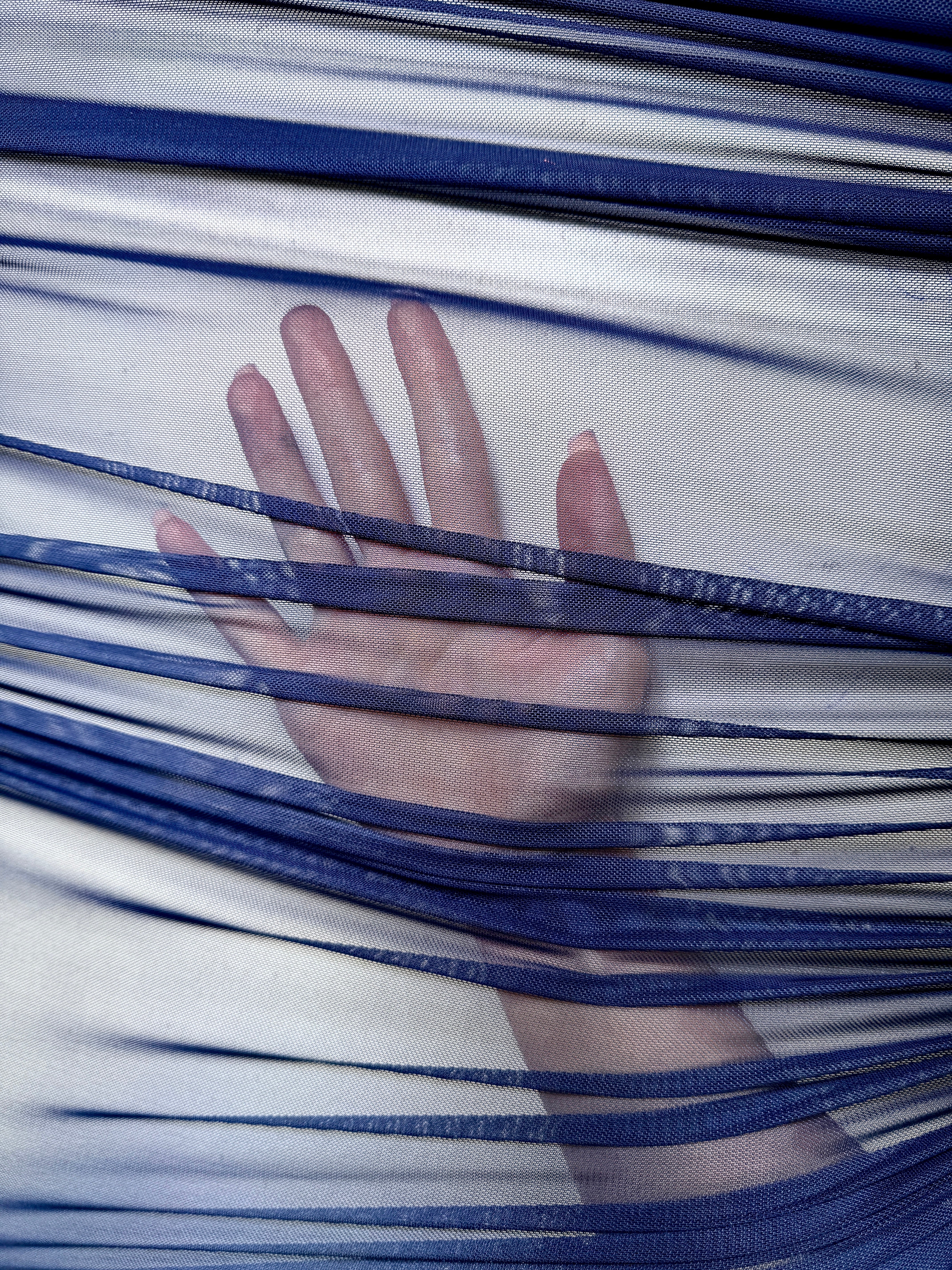 Navy 4 Way Stretch Power Mesh - Image 5