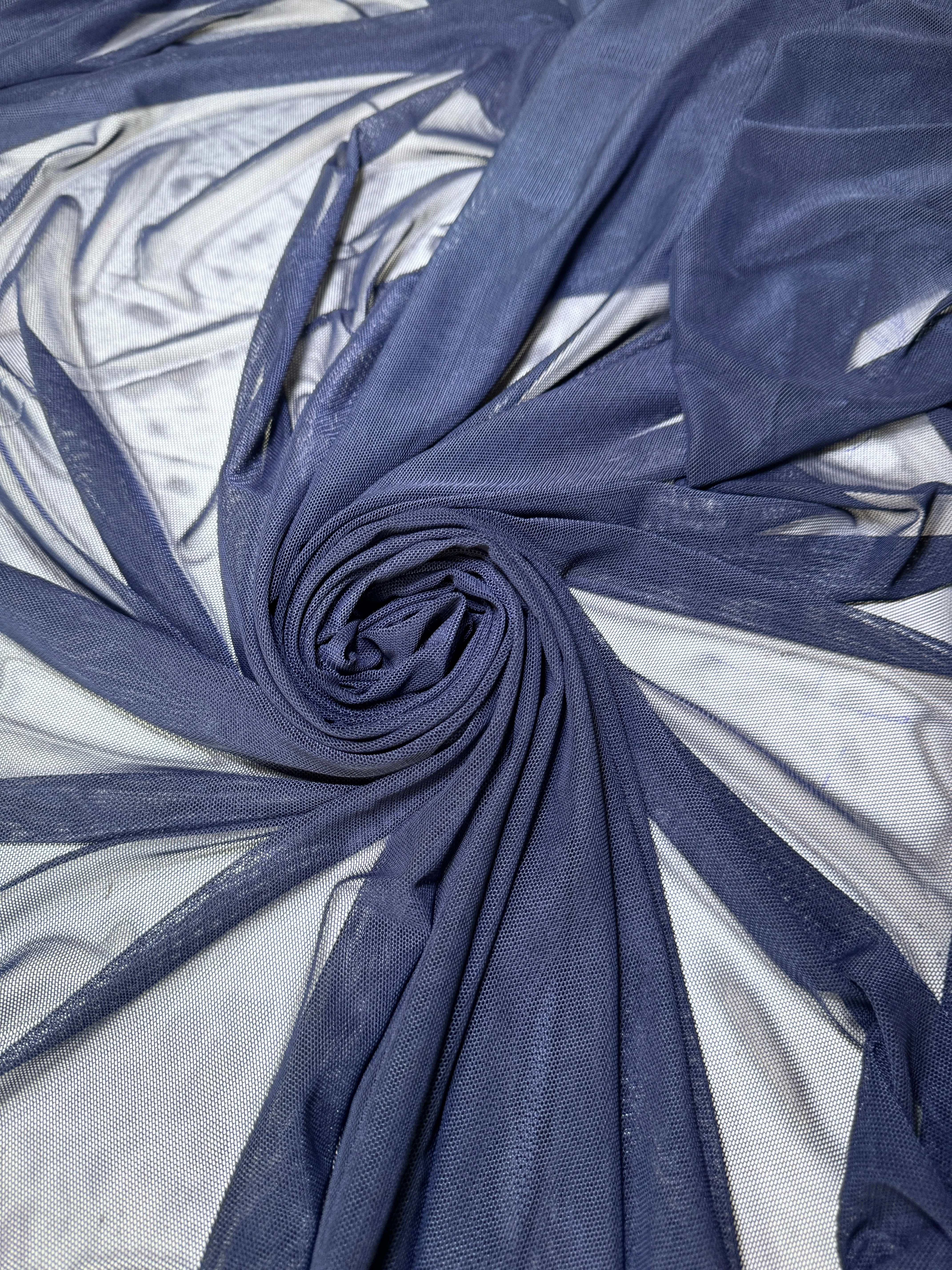 Navy 4 Way Stretch Power Mesh - Image 6