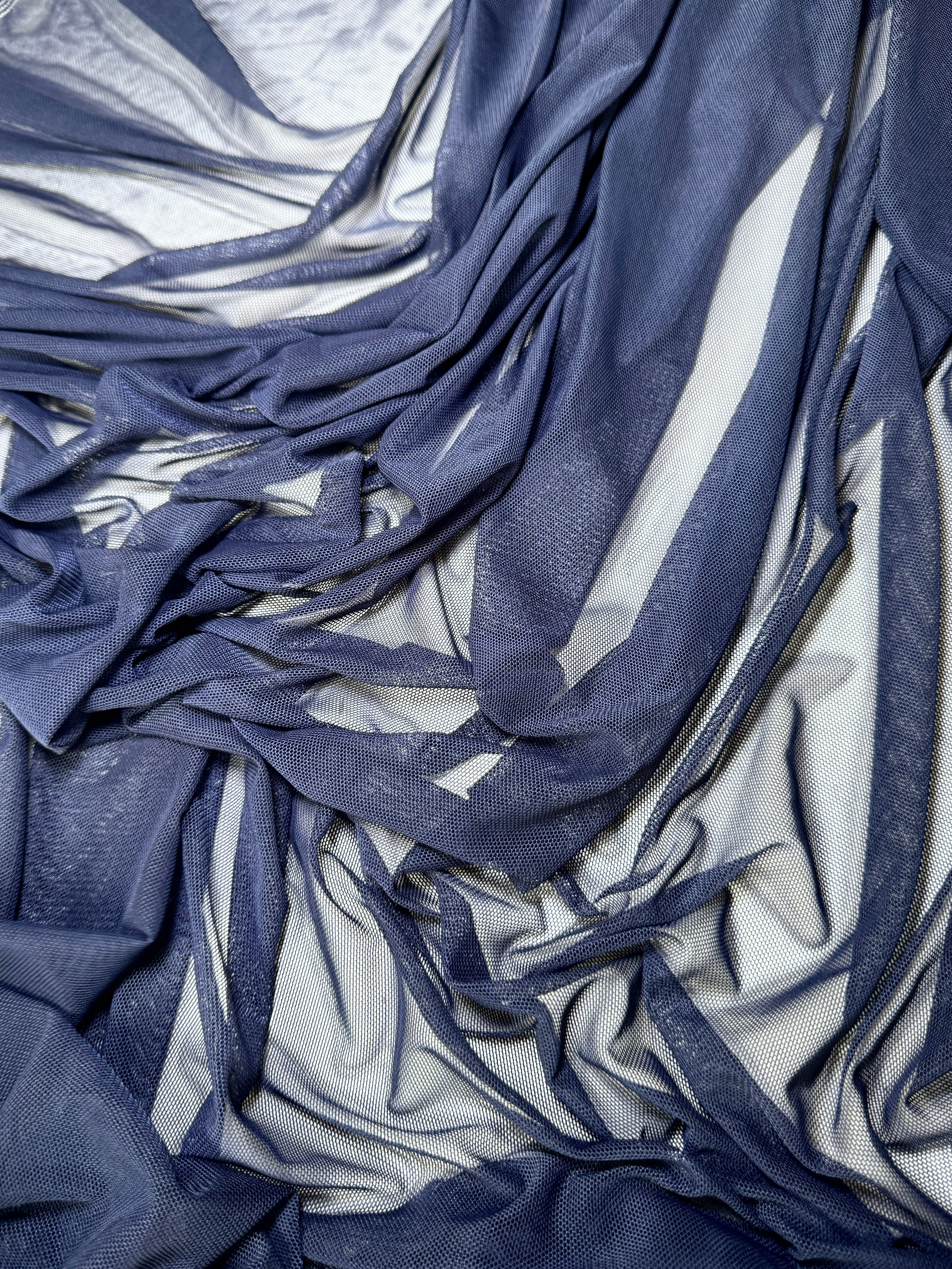 Navy 4 Way Stretch Power Mesh - Image 7