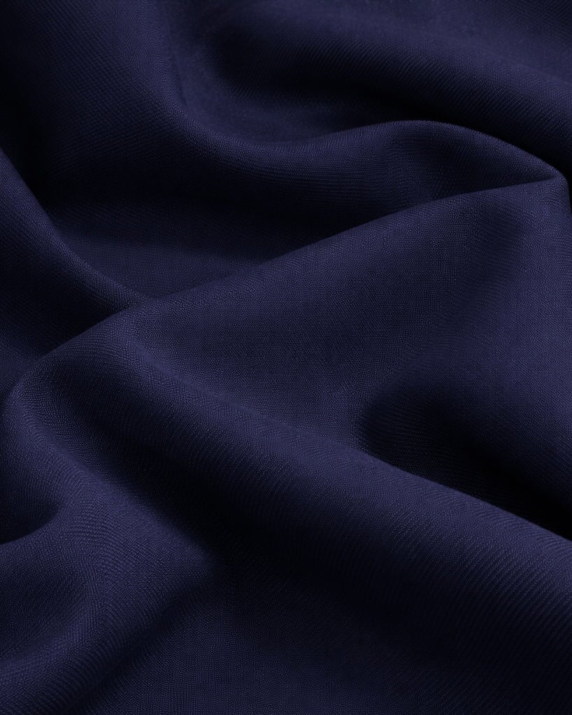 Navy Blue Denim Look Stretch Twill - Image 2