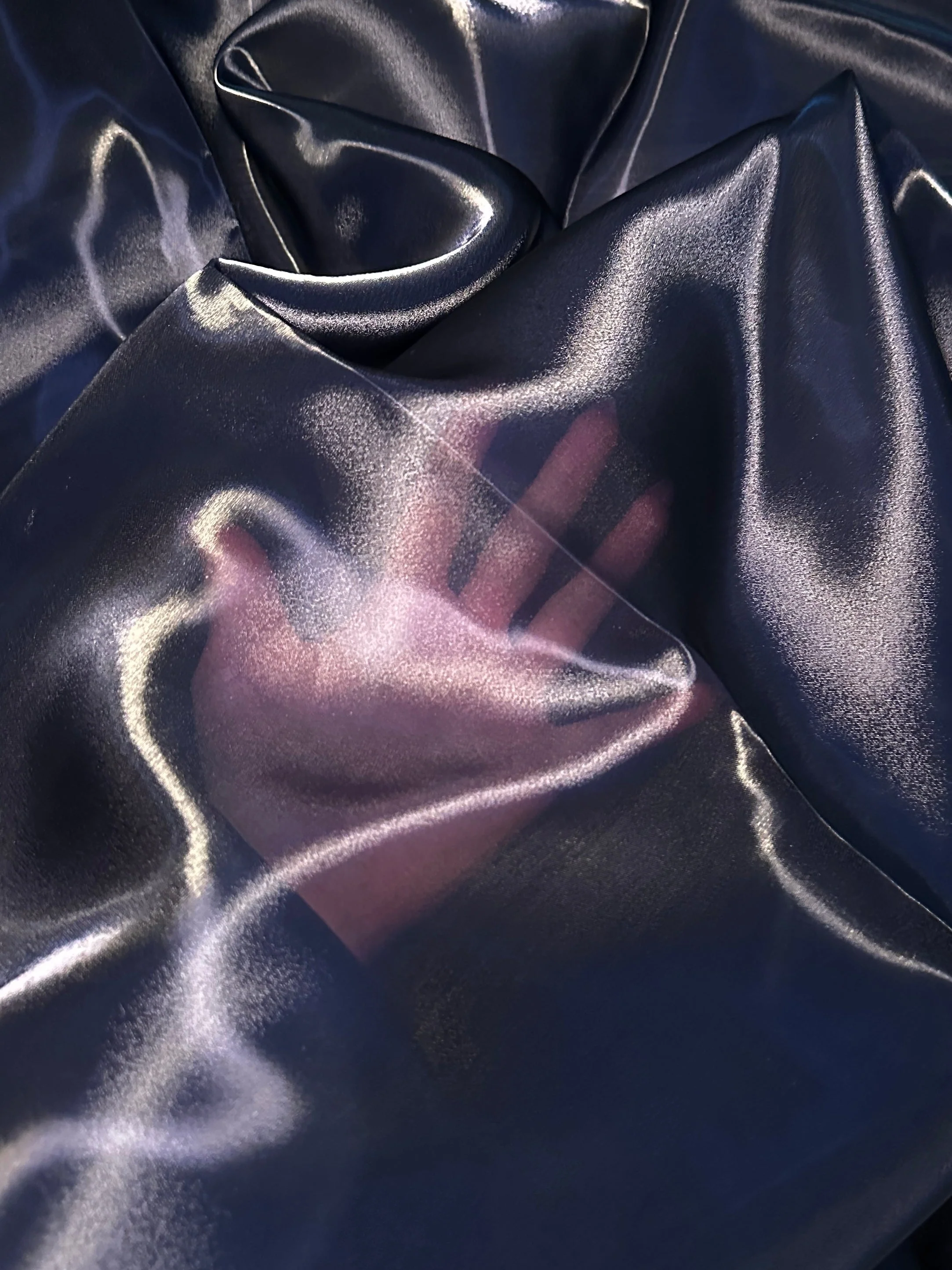Navy Blue Liquid Shimmery Organza - Image 4