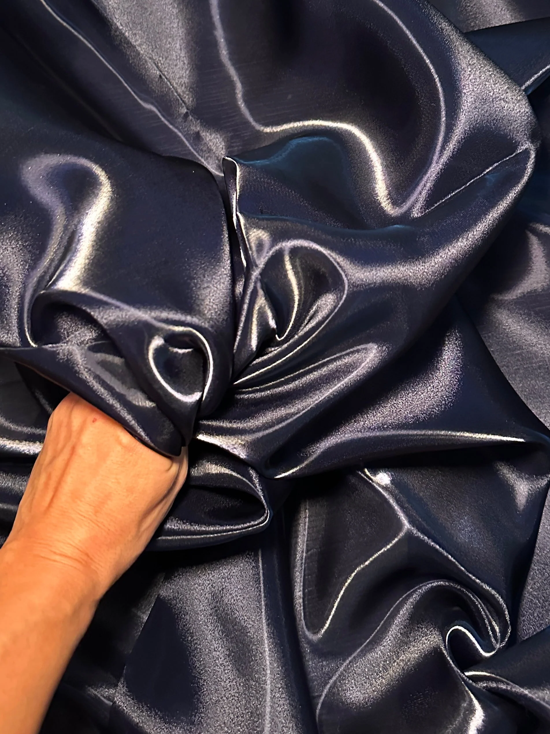 Navy Blue Liquid Shimmery Organza - Image 5