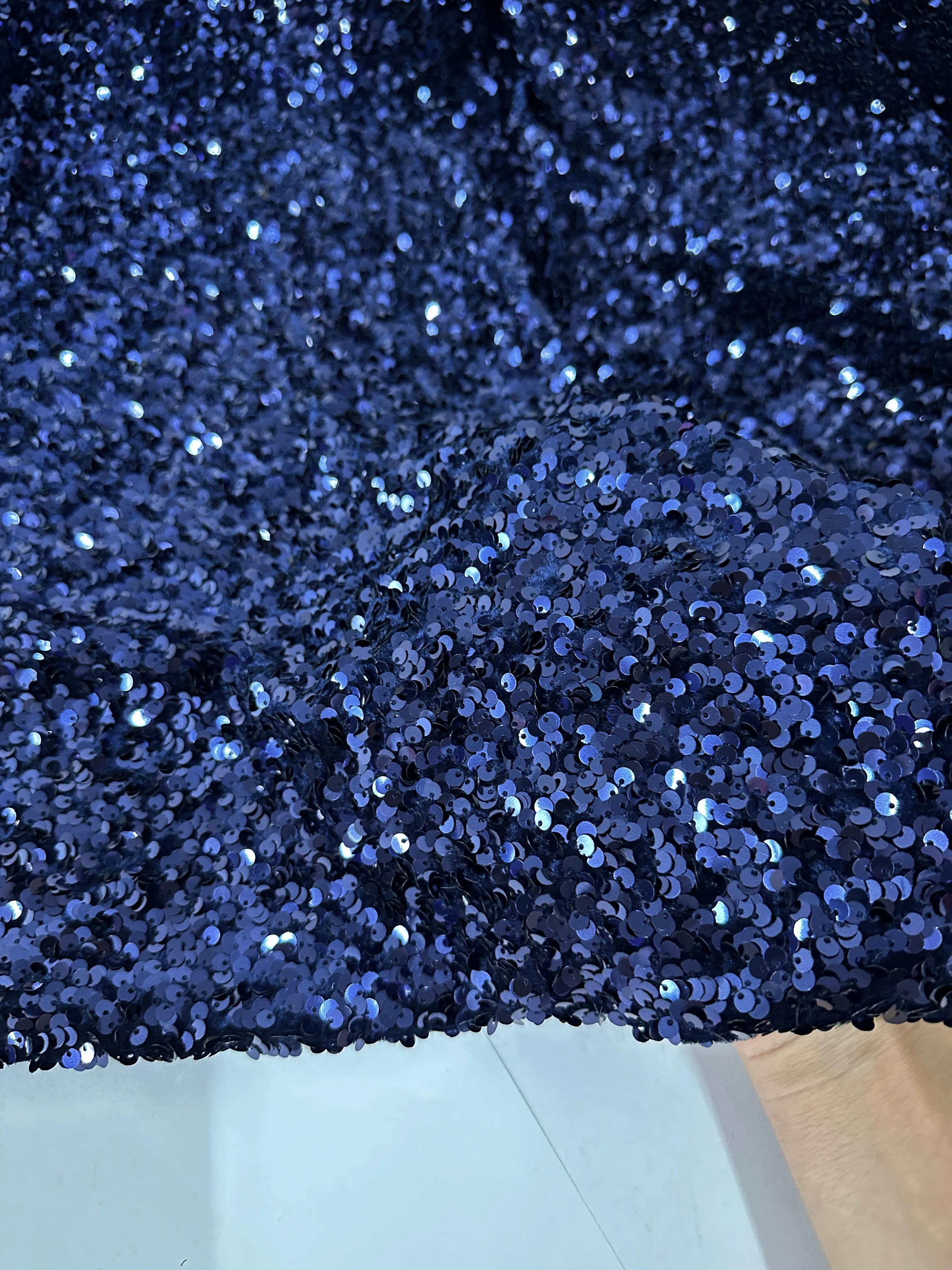Navy Blue Sequin on Velvet - Image 12