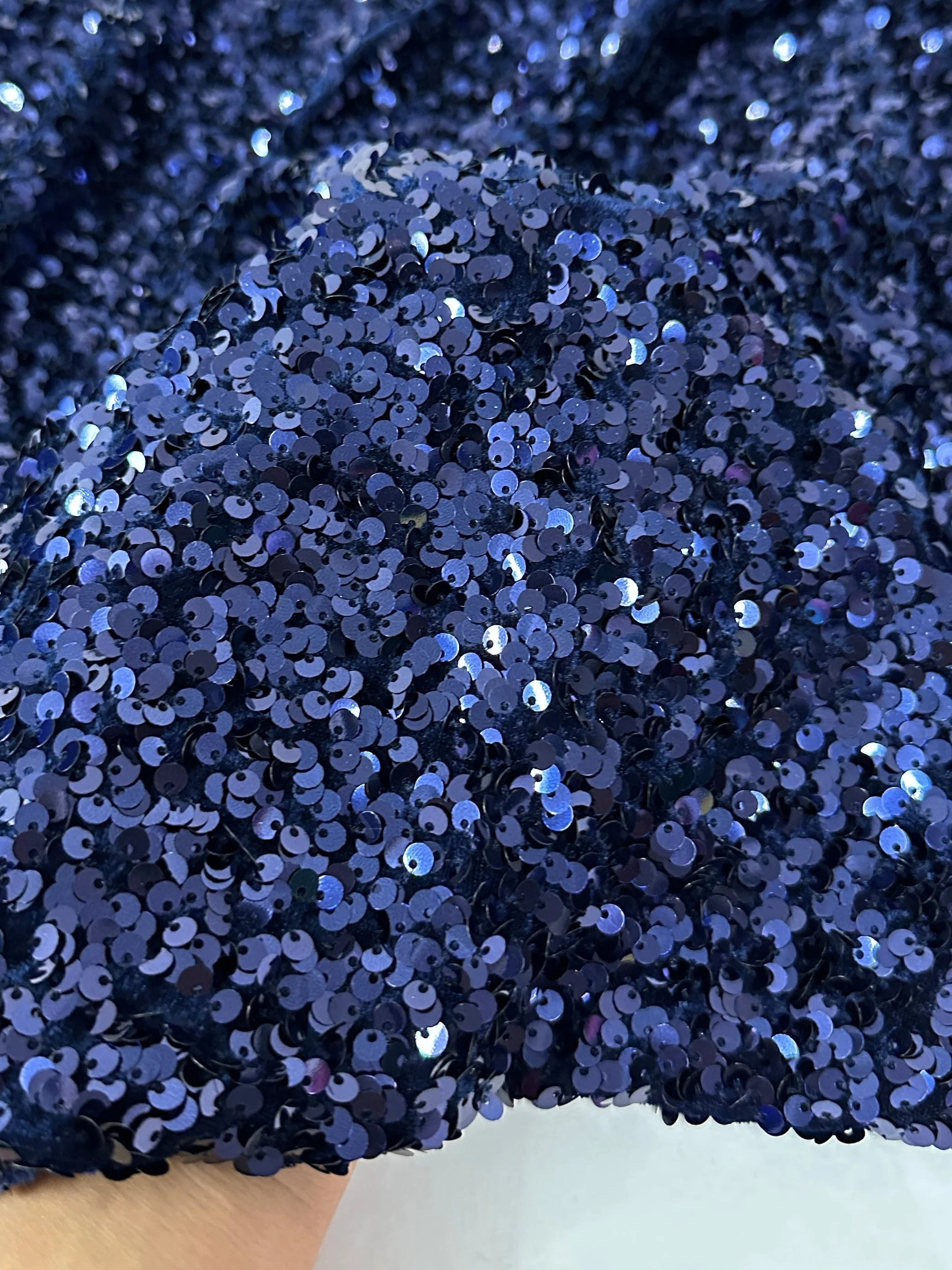 Navy Blue Sequin on Velvet - Image 4