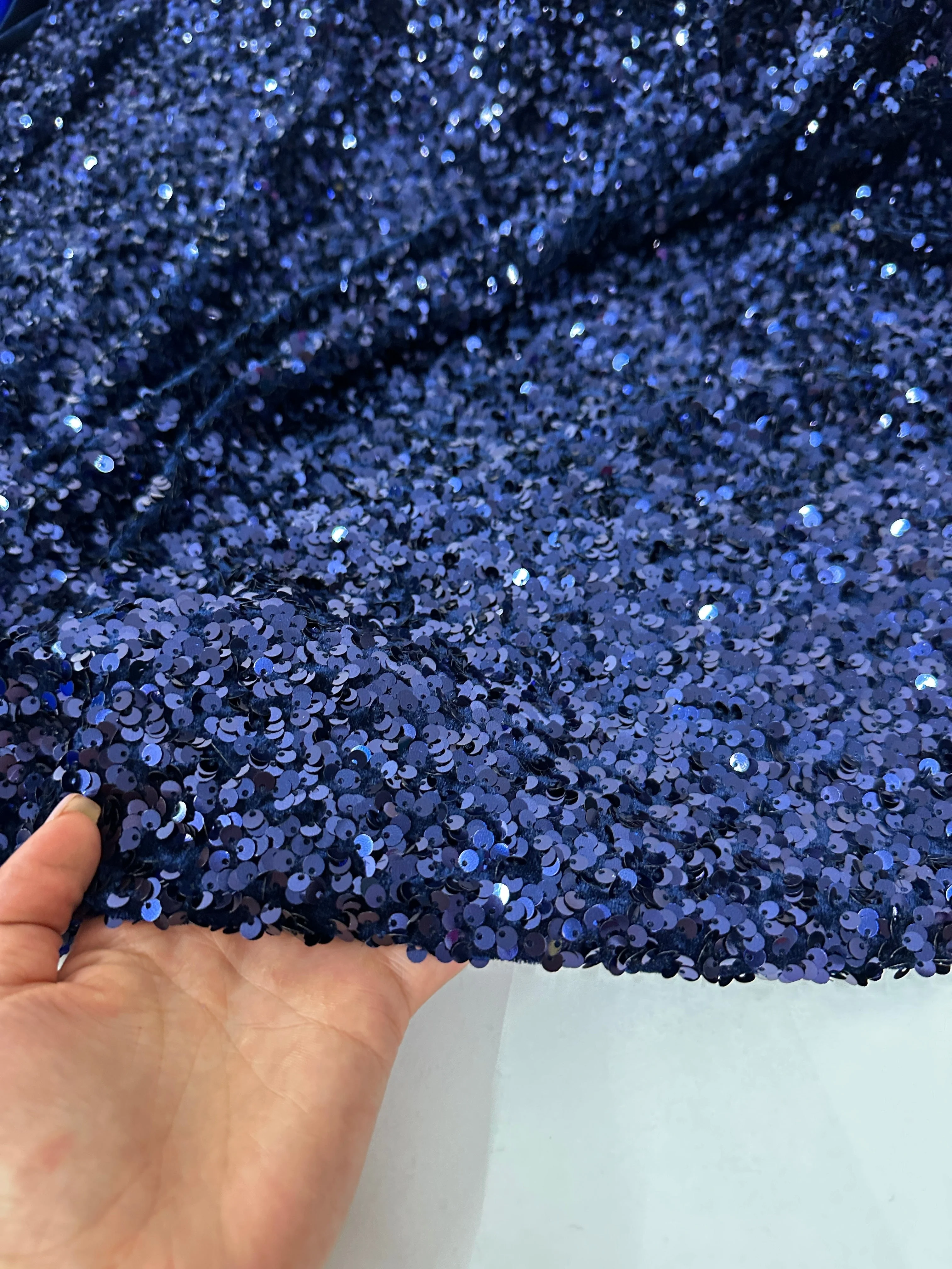 Navy Blue Sequin on Velvet - Image 5