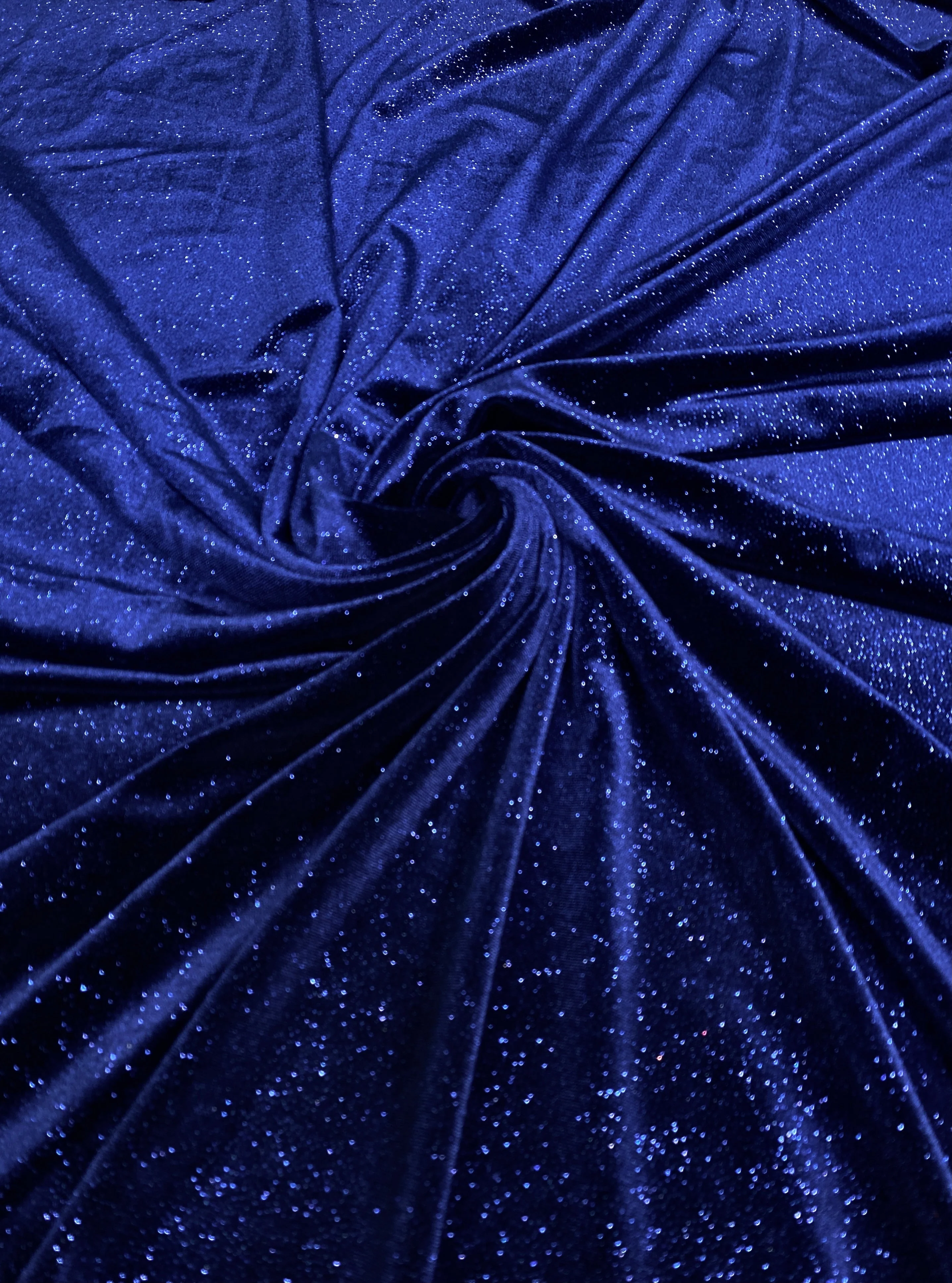 Navy Blue Shimmery Stretch Velvet - Image 8