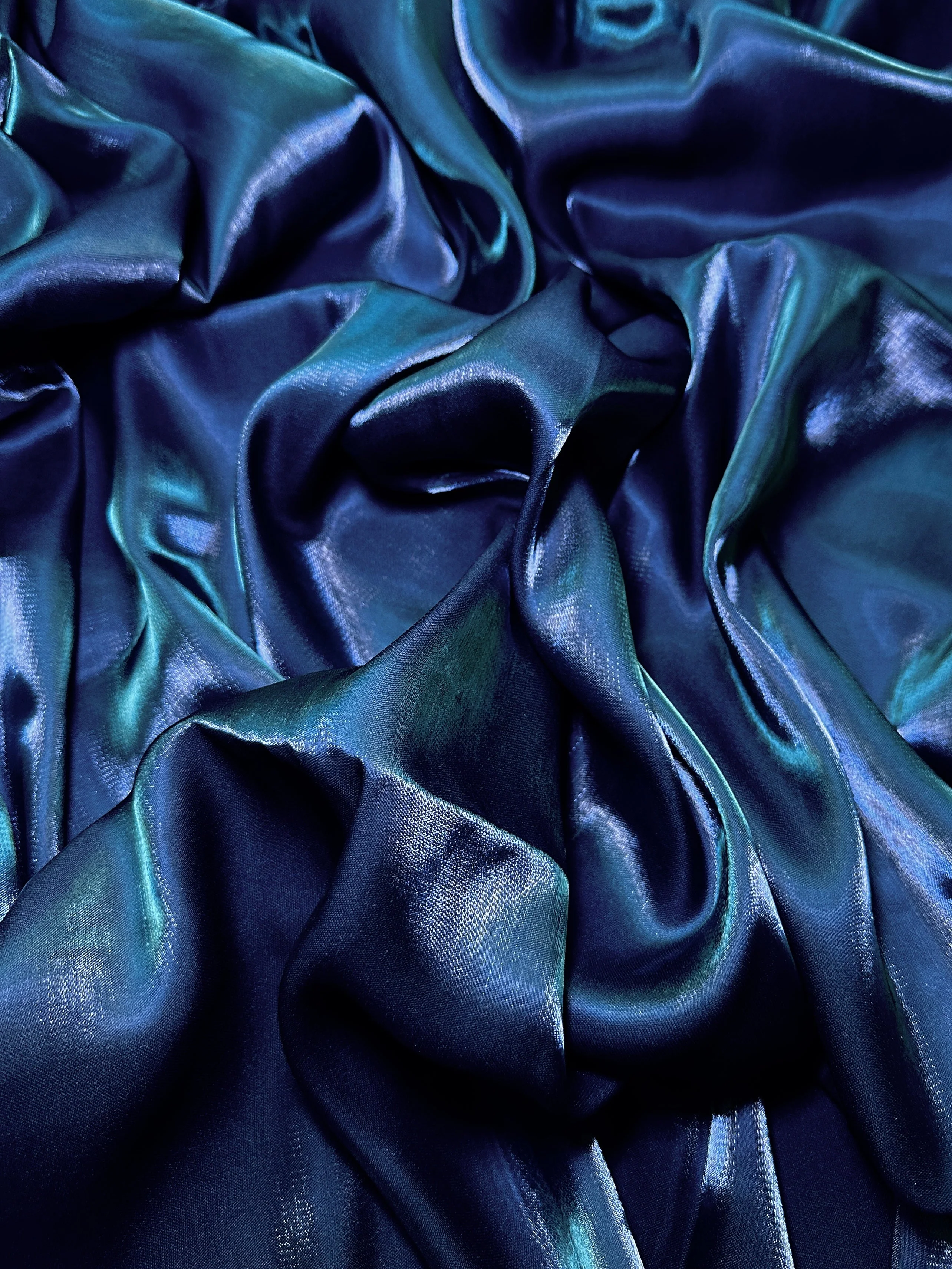 Navy Blue Water Liquid Shimmery Chiffon
