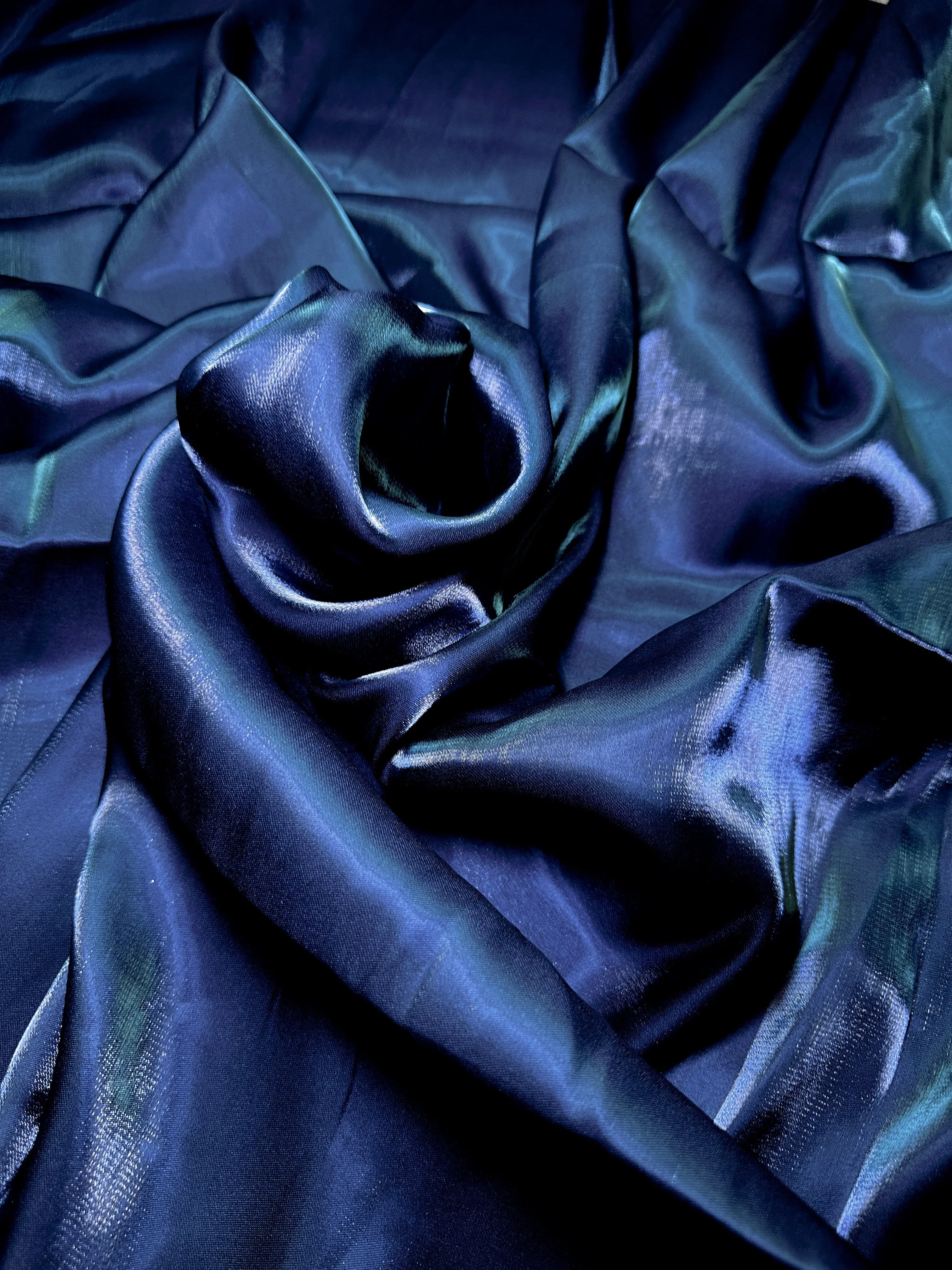 Navy Blue Water Liquid Shimmery Chiffon - Image 2