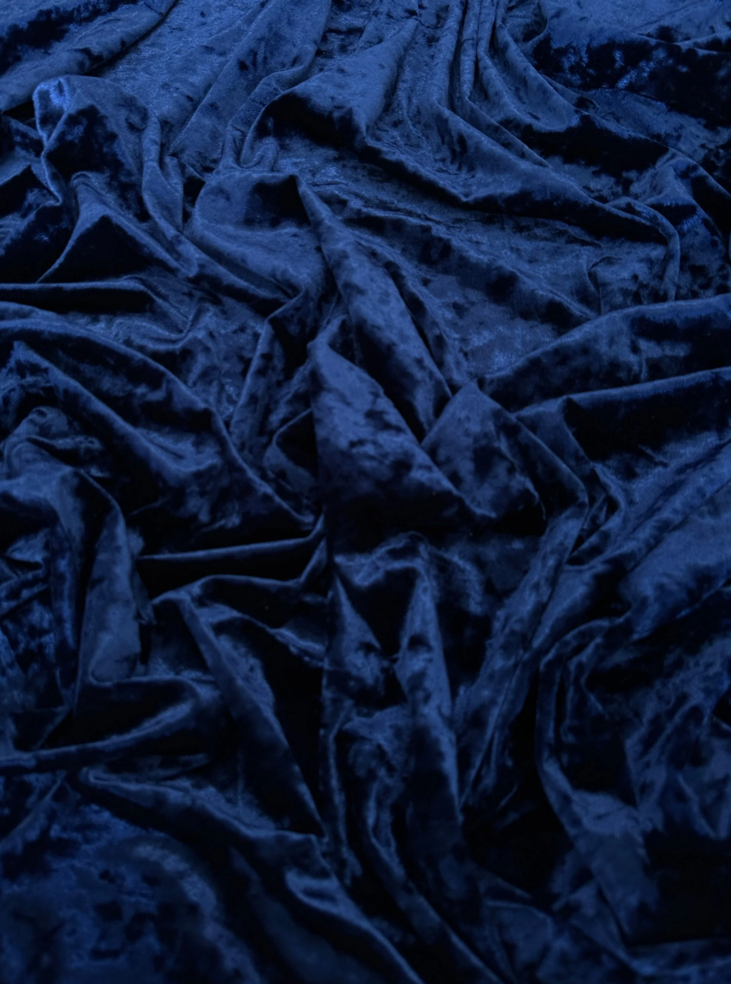 Navy Stretch Crushed Velvet - Image 2