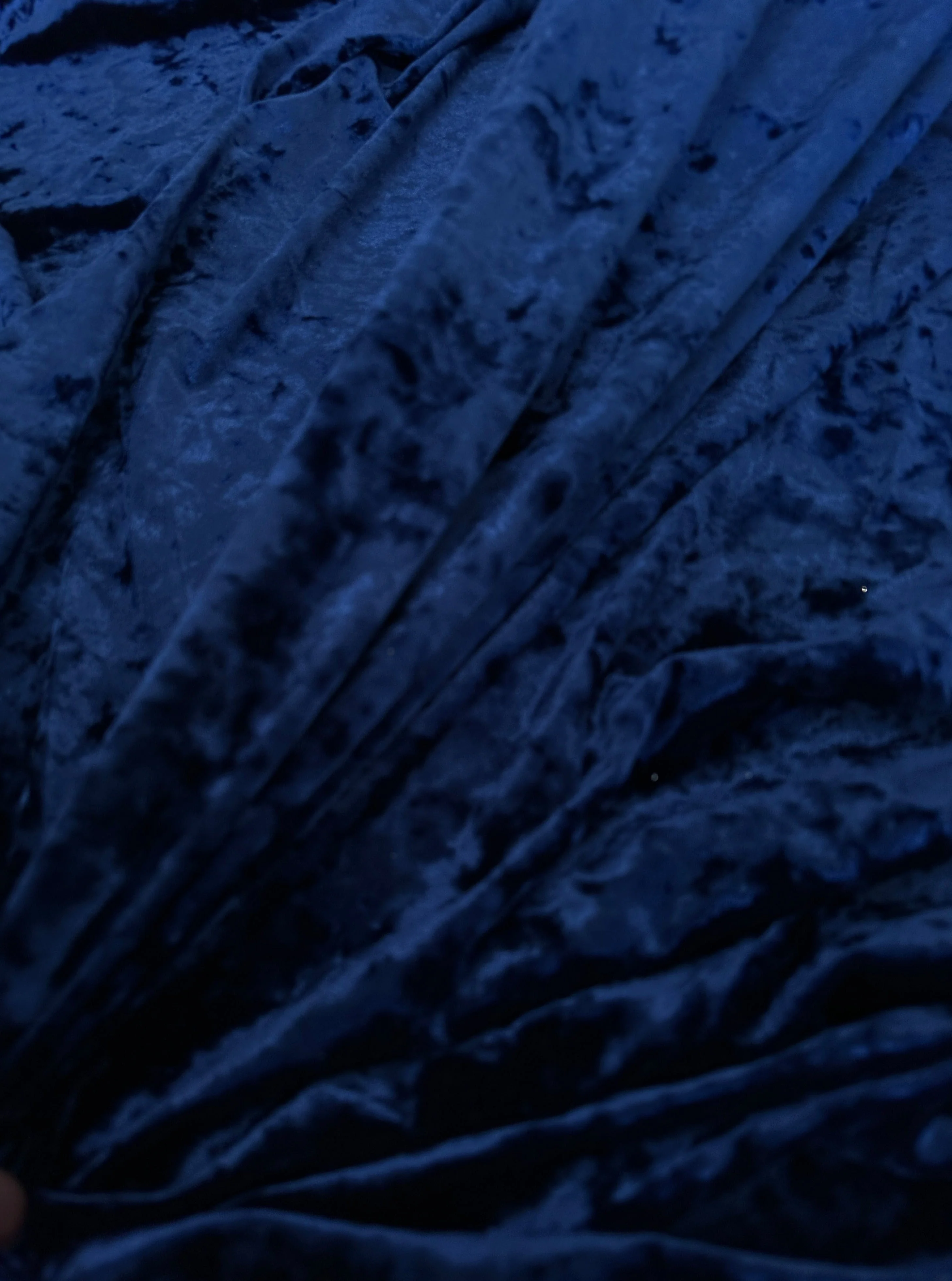Navy Stretch Crushed Velvet - Image 5