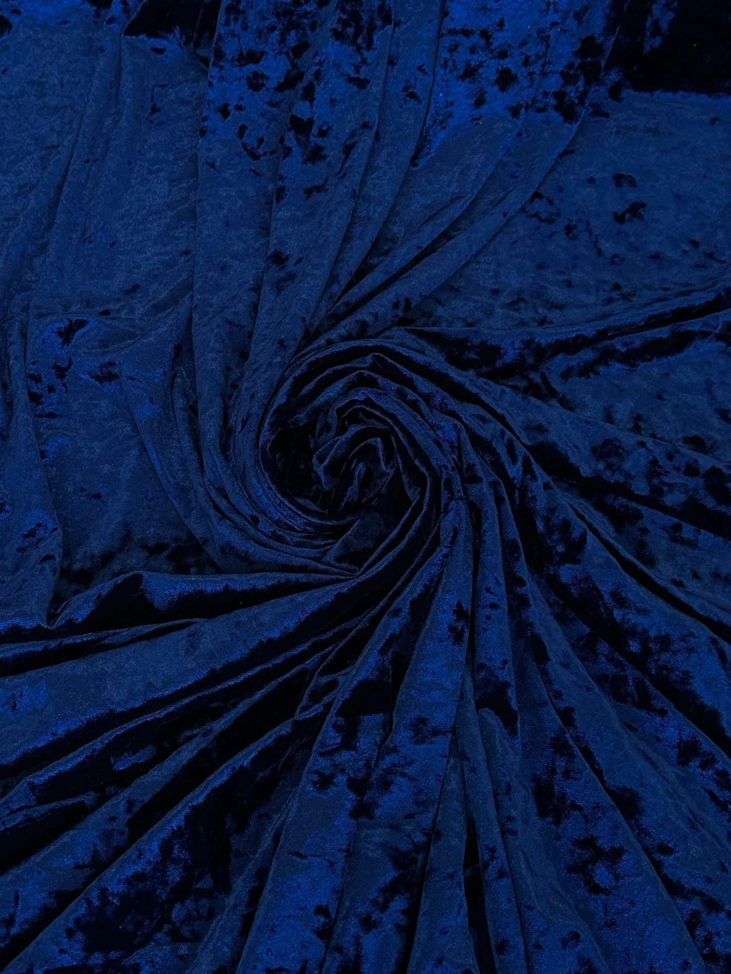 Navy Stretch Crushed Velvet - Image 7