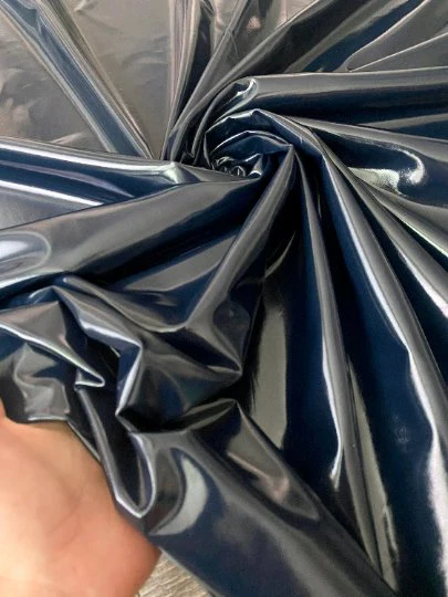 Navy Glossy Stretch Patent Leather/Latex - Image 3
