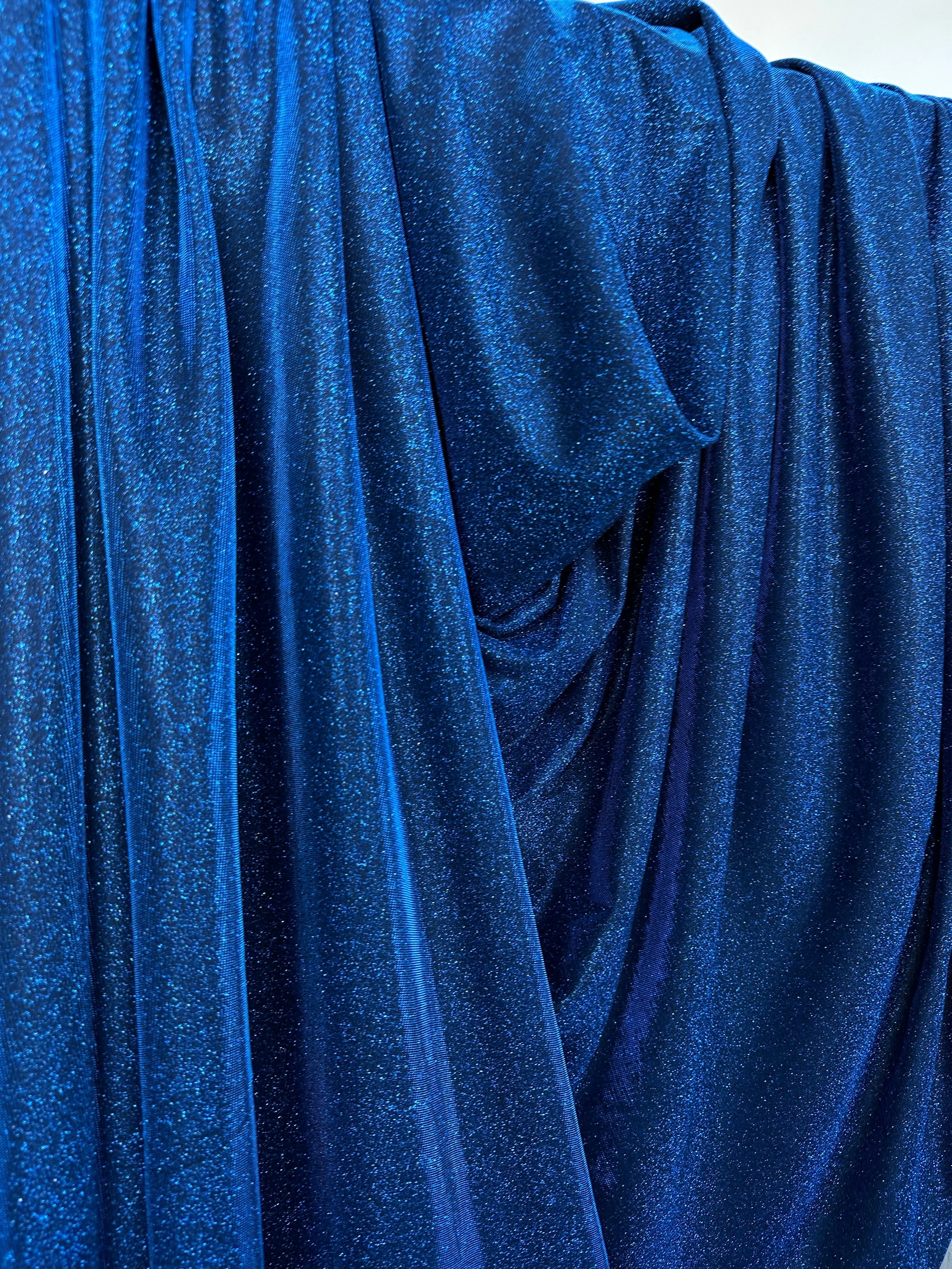 Navy Stretch Metallic Lurex - Image 10