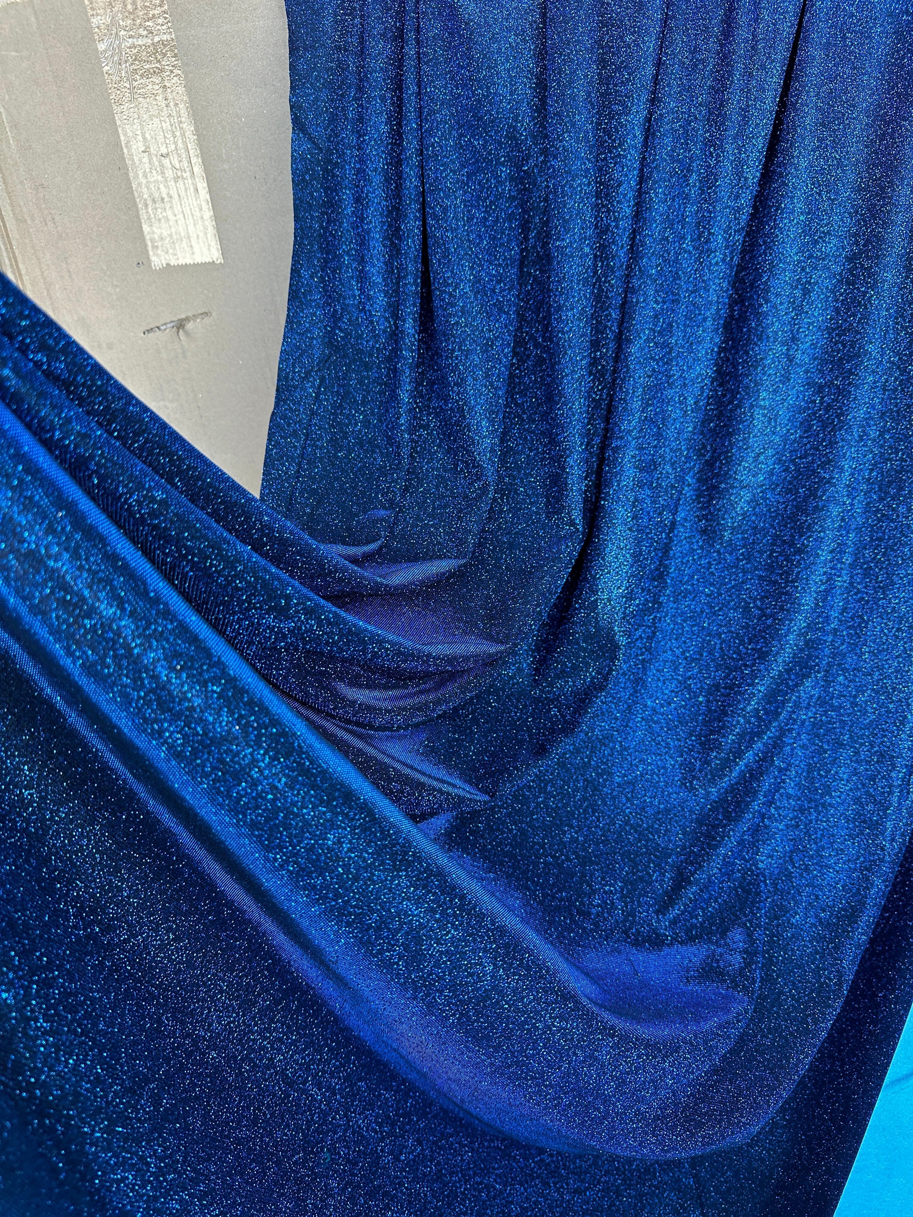 Navy Stretch Metallic Lurex - Image 3