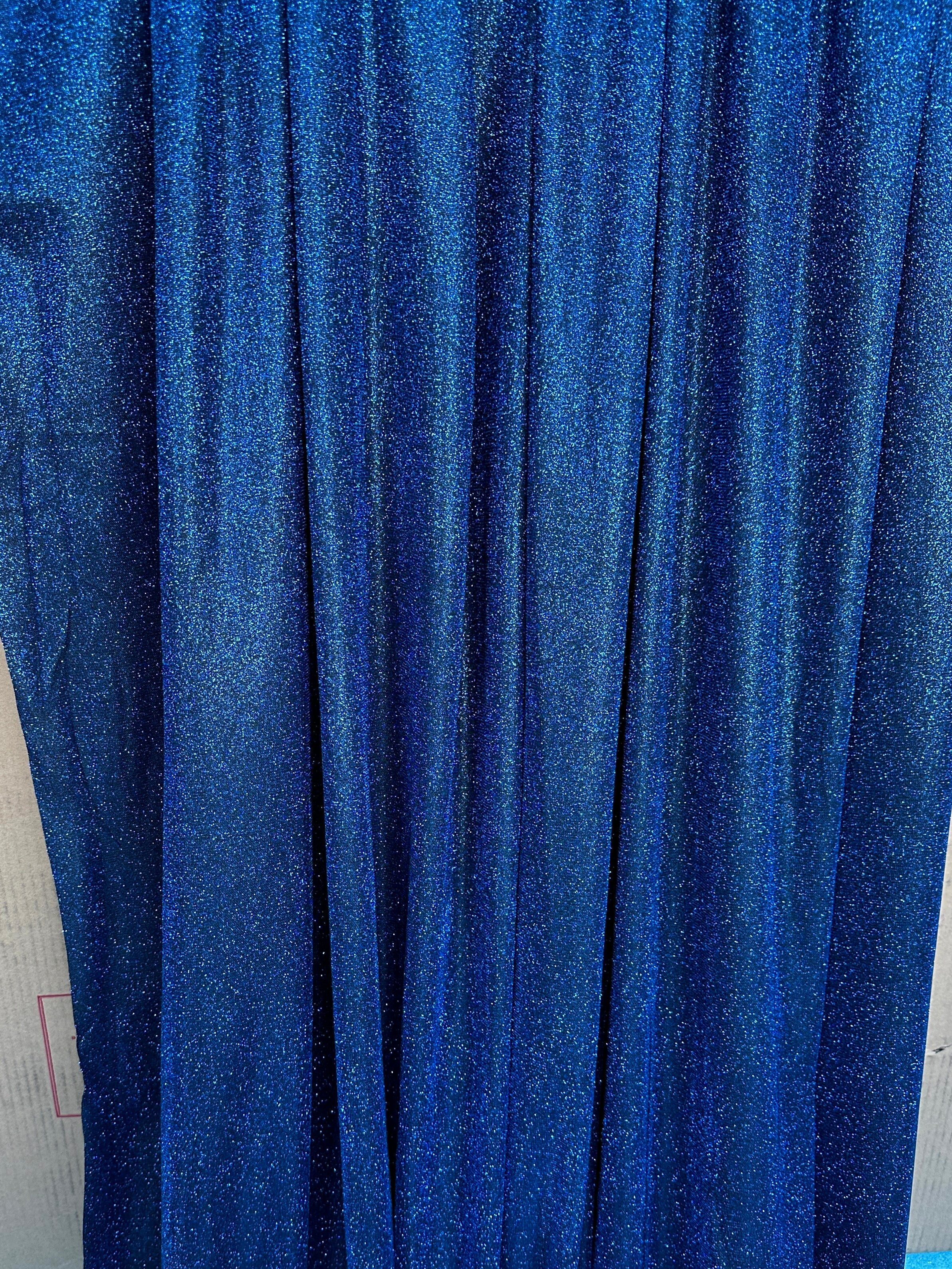 Navy Stretch Metallic Lurex - Image 4