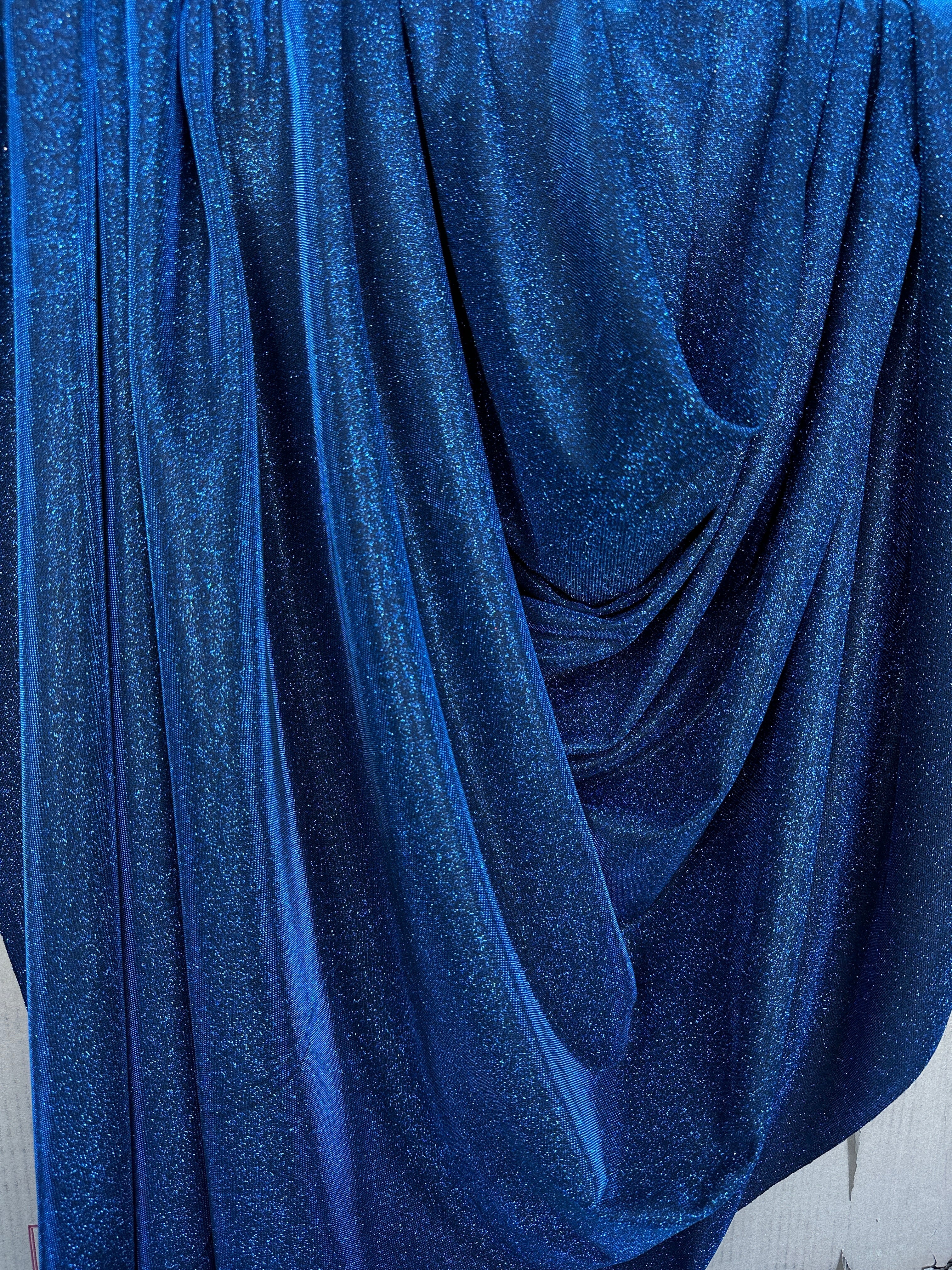 Navy Stretch Metallic Lurex - Image 5
