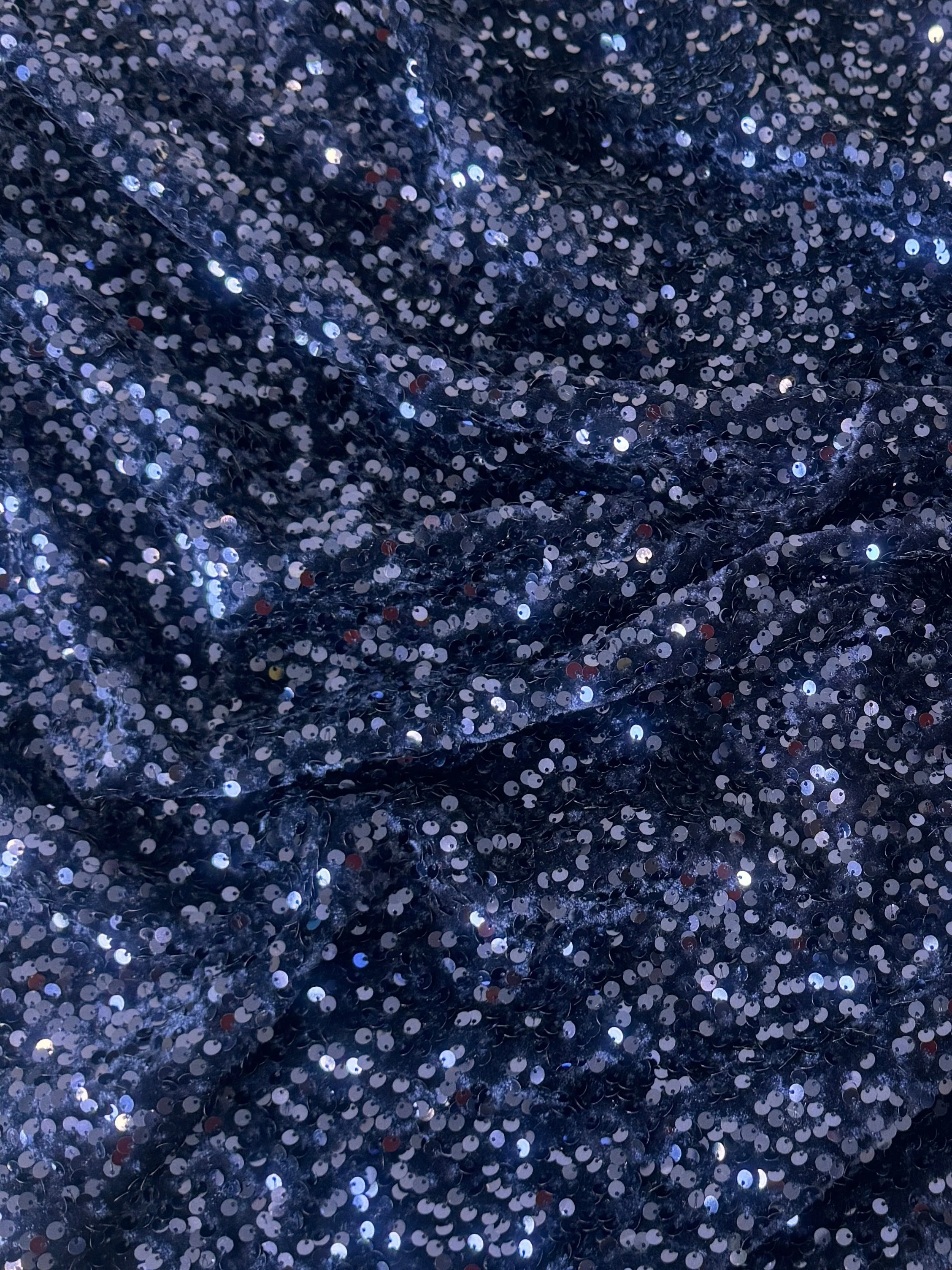 Navy Sequins Velvet - Image 2