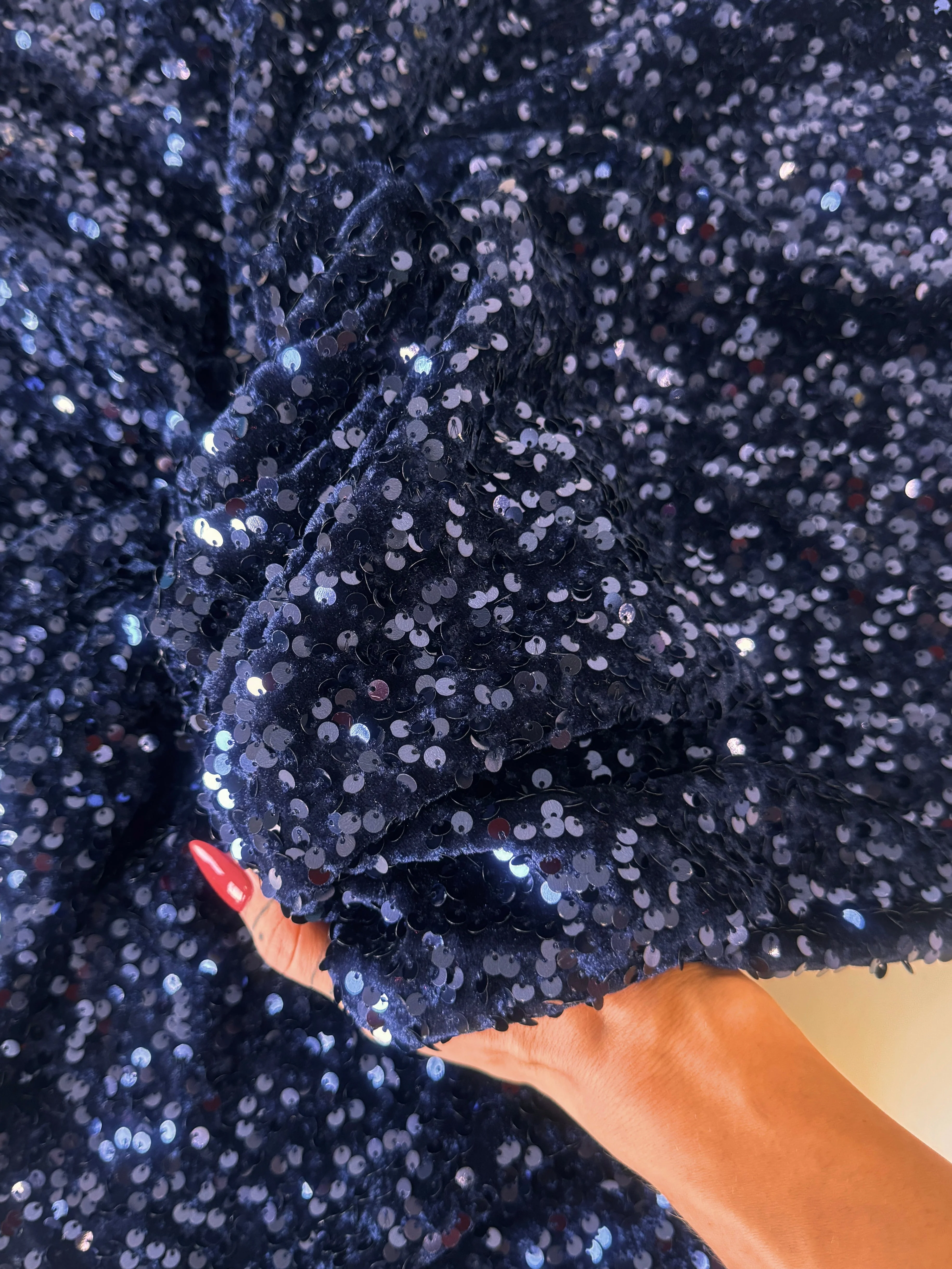 Navy Sequins Velvet - Image 4