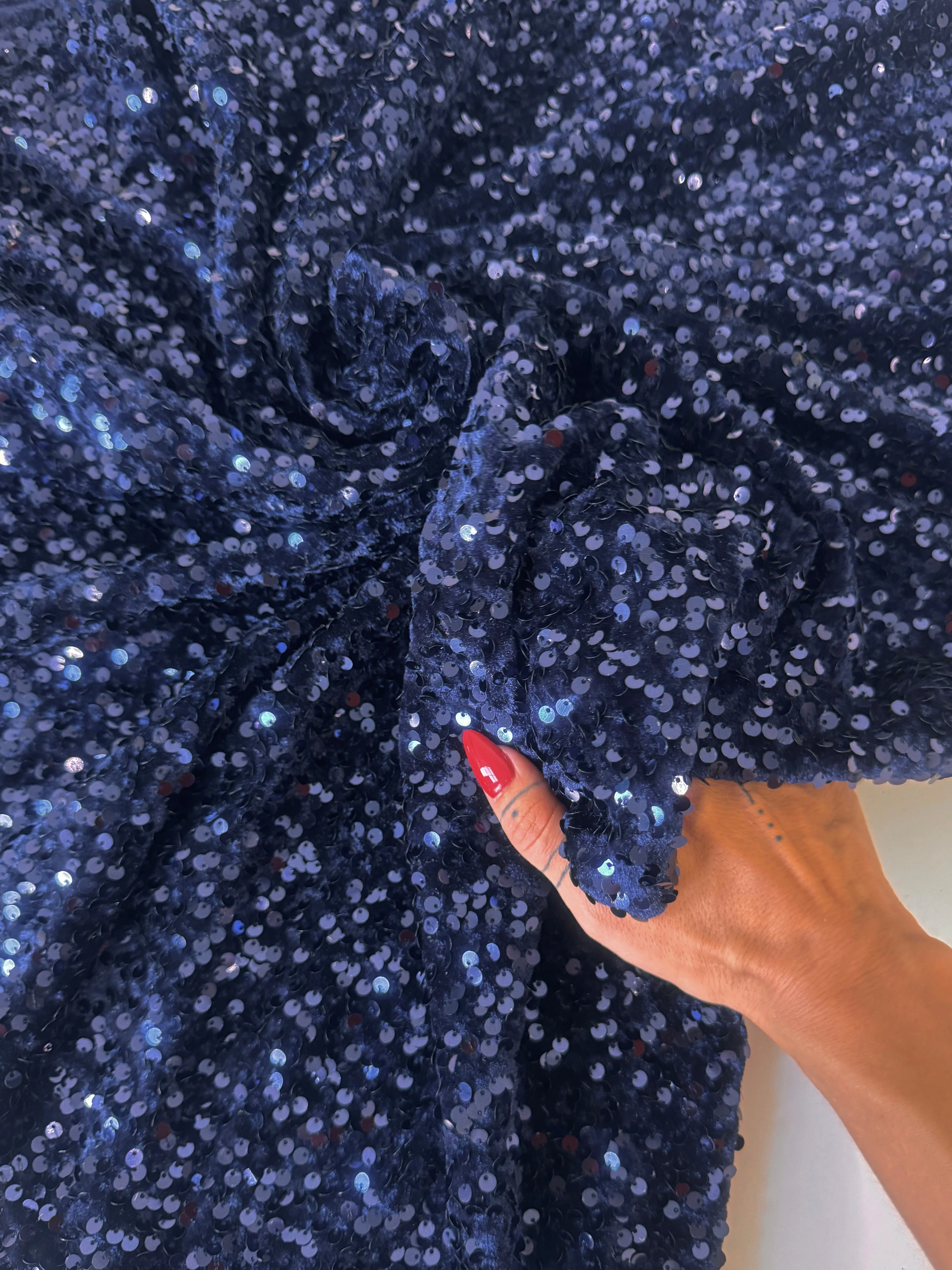 Navy Sequins Velvet - Image 5