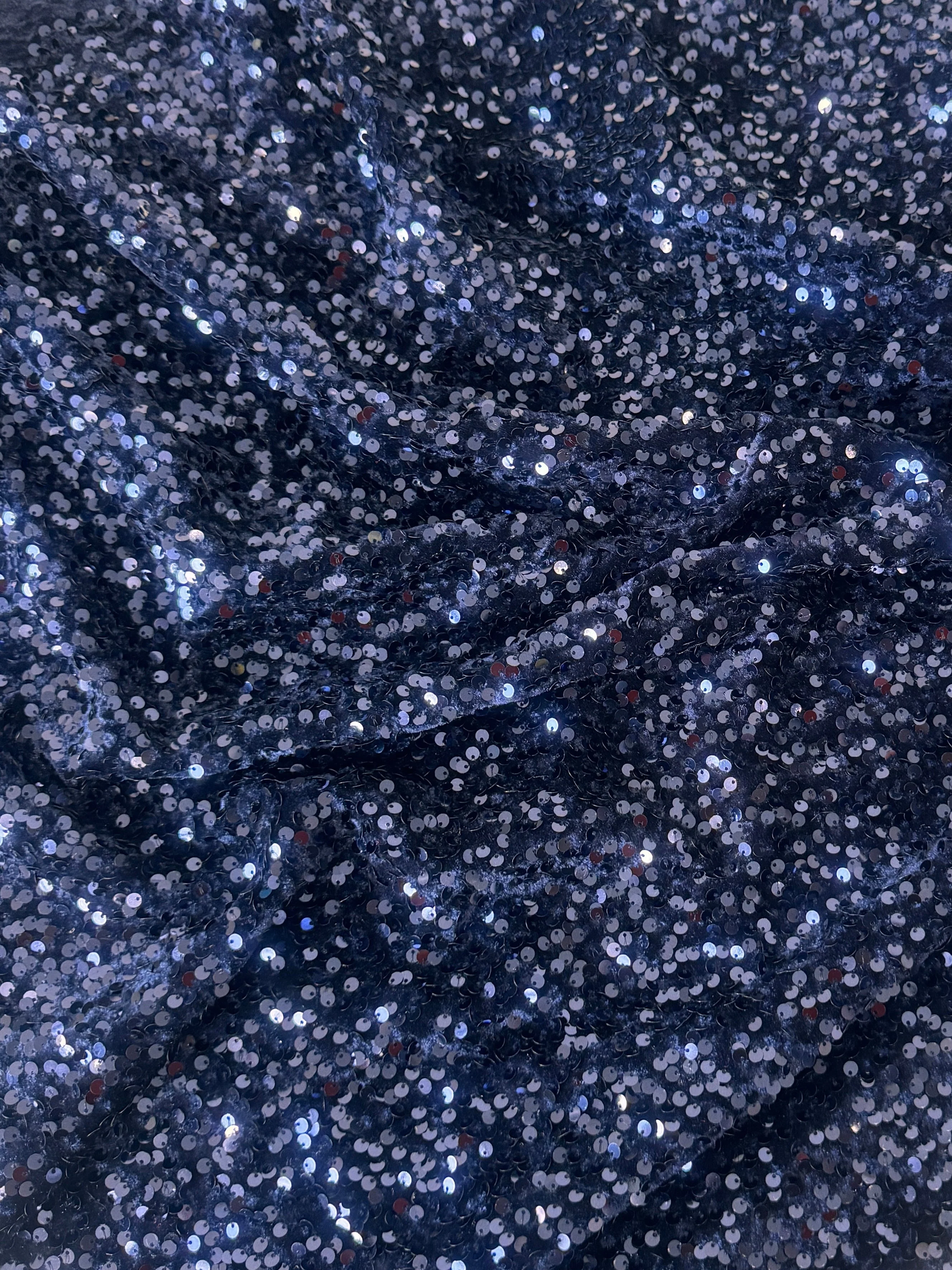 Navy Sequins Velvet - Image 7