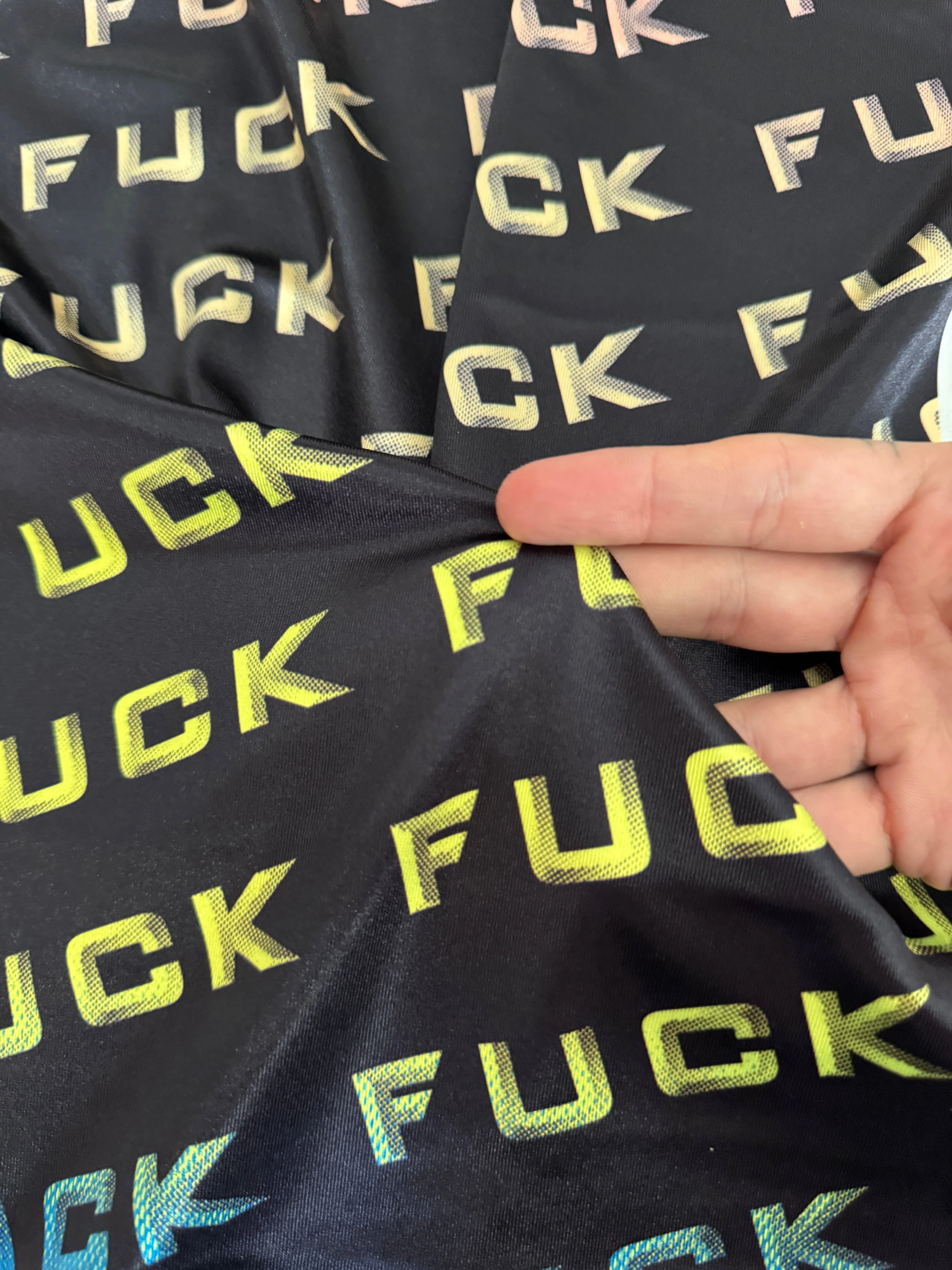 Neon Graphic Text Nylon Spandex - Image 4