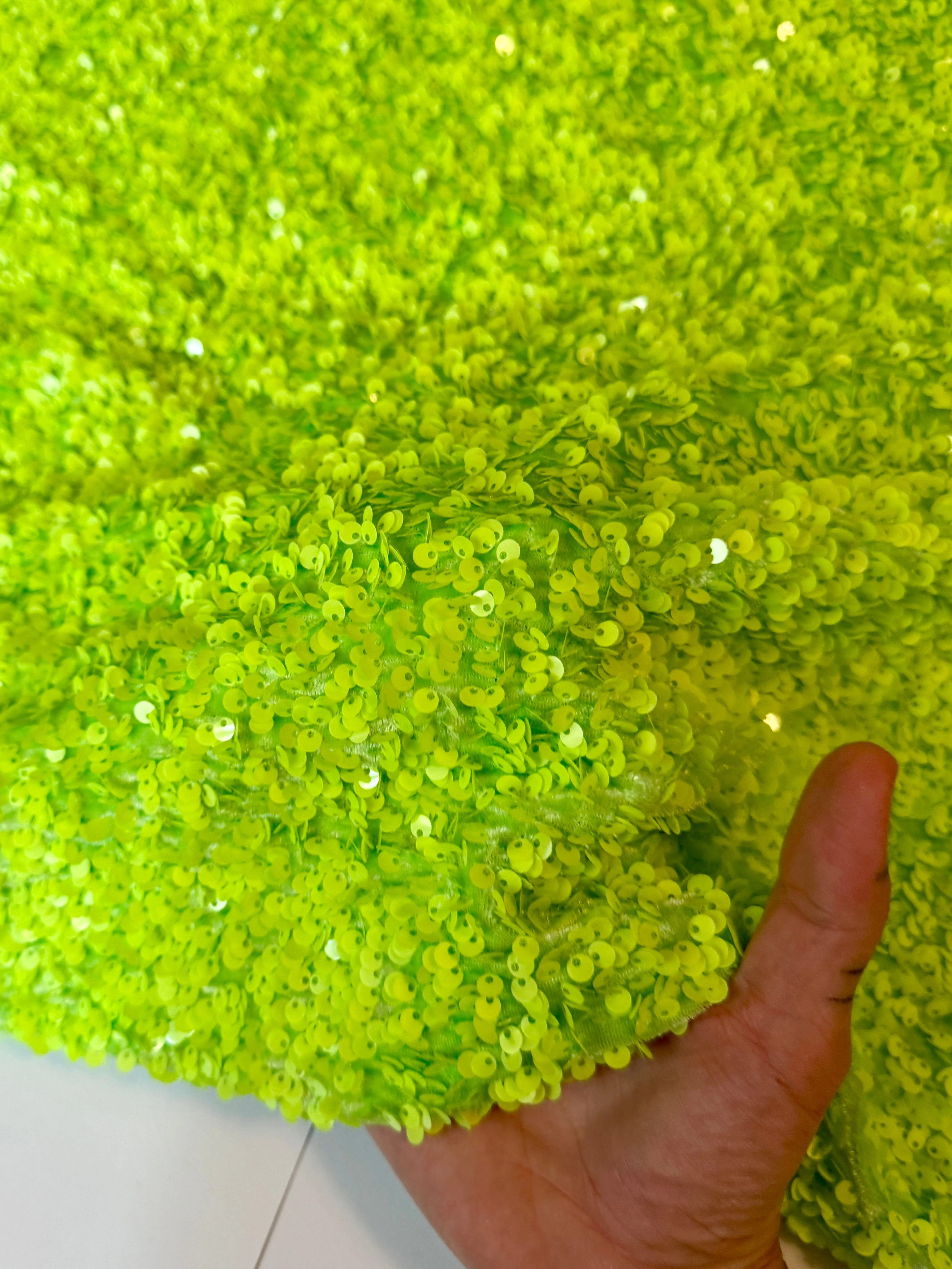 Neon Green Sequin on Velvet (Exclusive Color) - Image 6