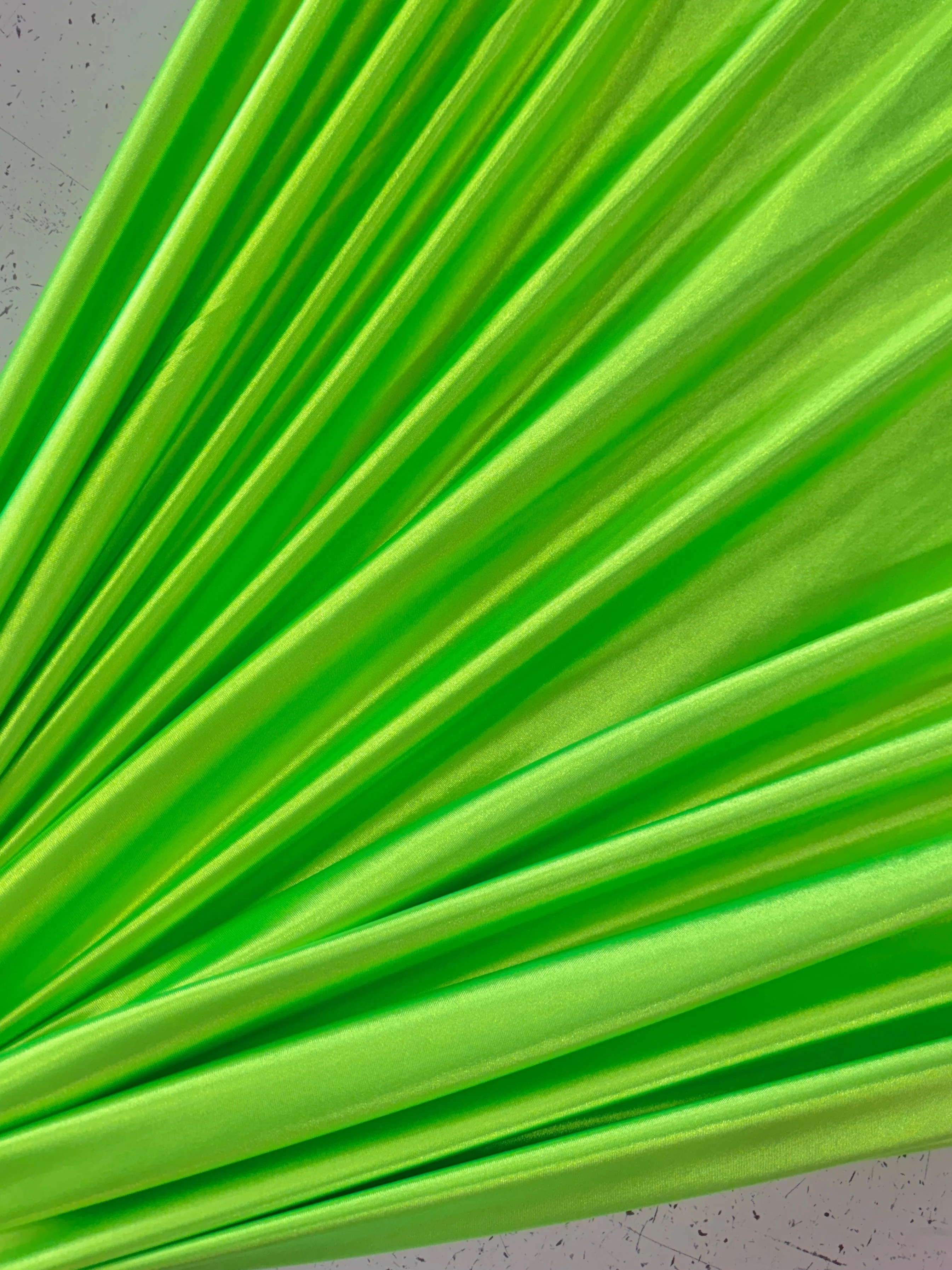 Neon Green Shiny Nylon Spandex