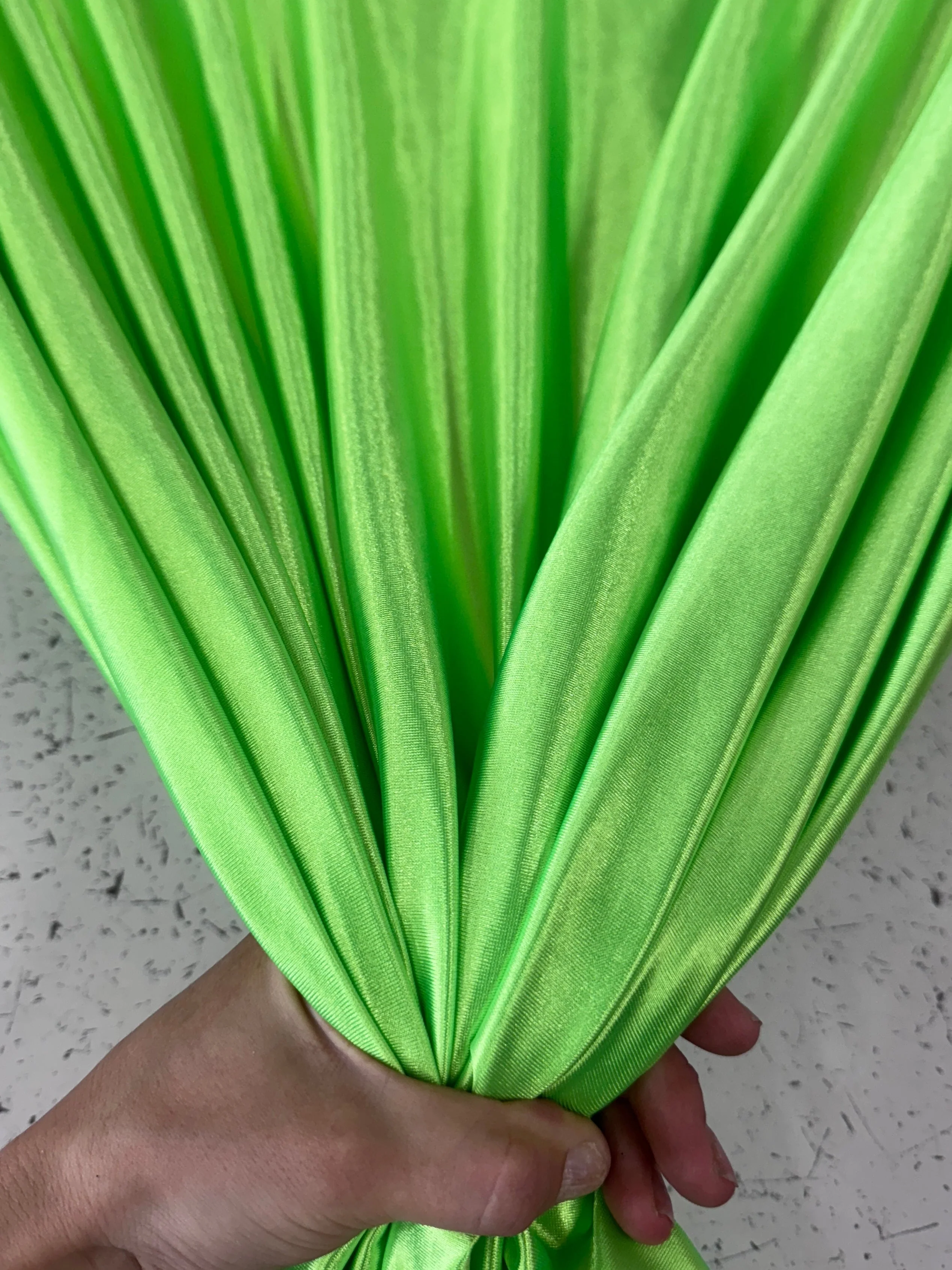 Neon Green Shiny Nylon Spandex - Image 5