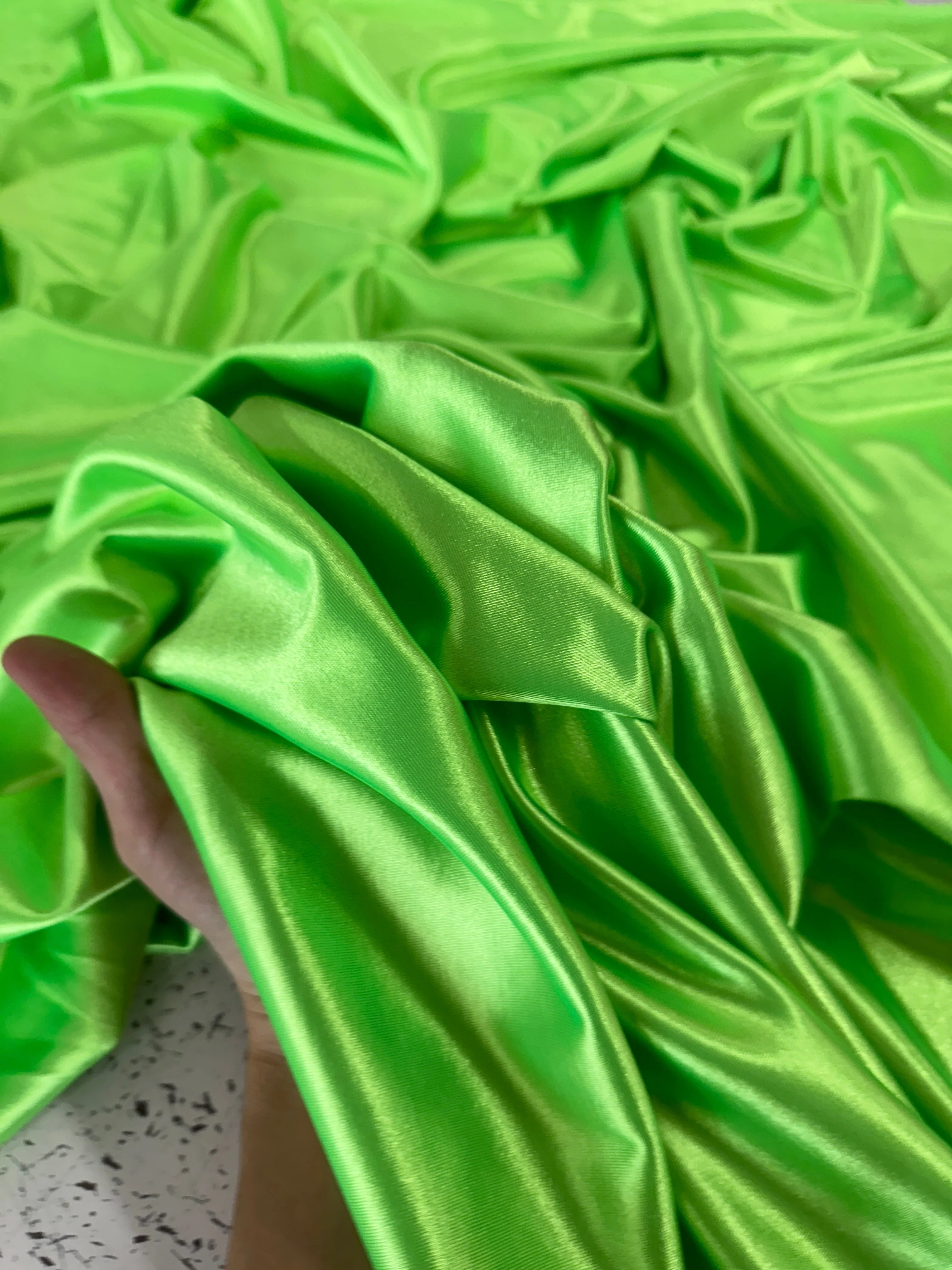 Neon Green Shiny Nylon Spandex - Image 6