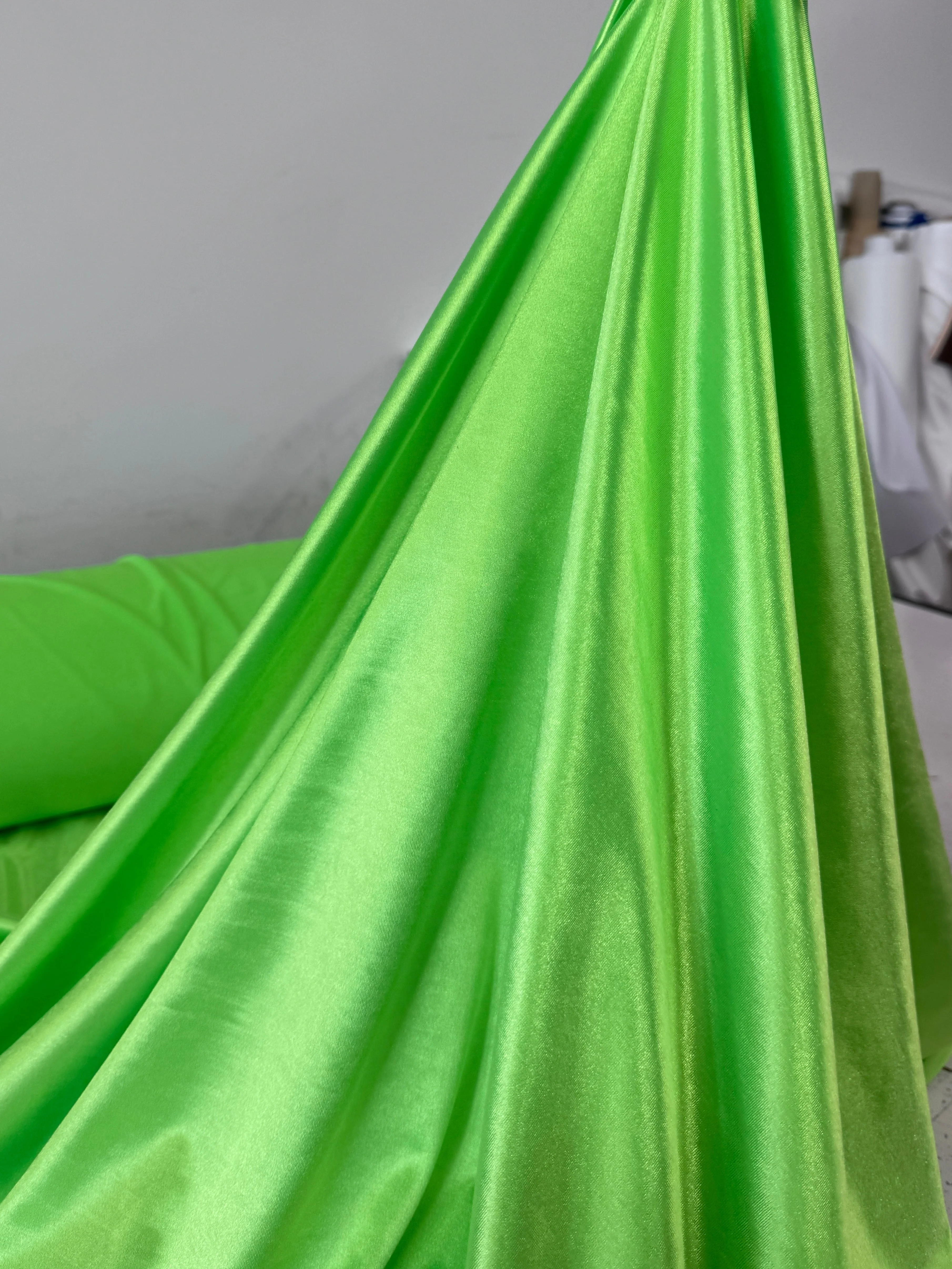 Neon Green Shiny Nylon Spandex - Image 7