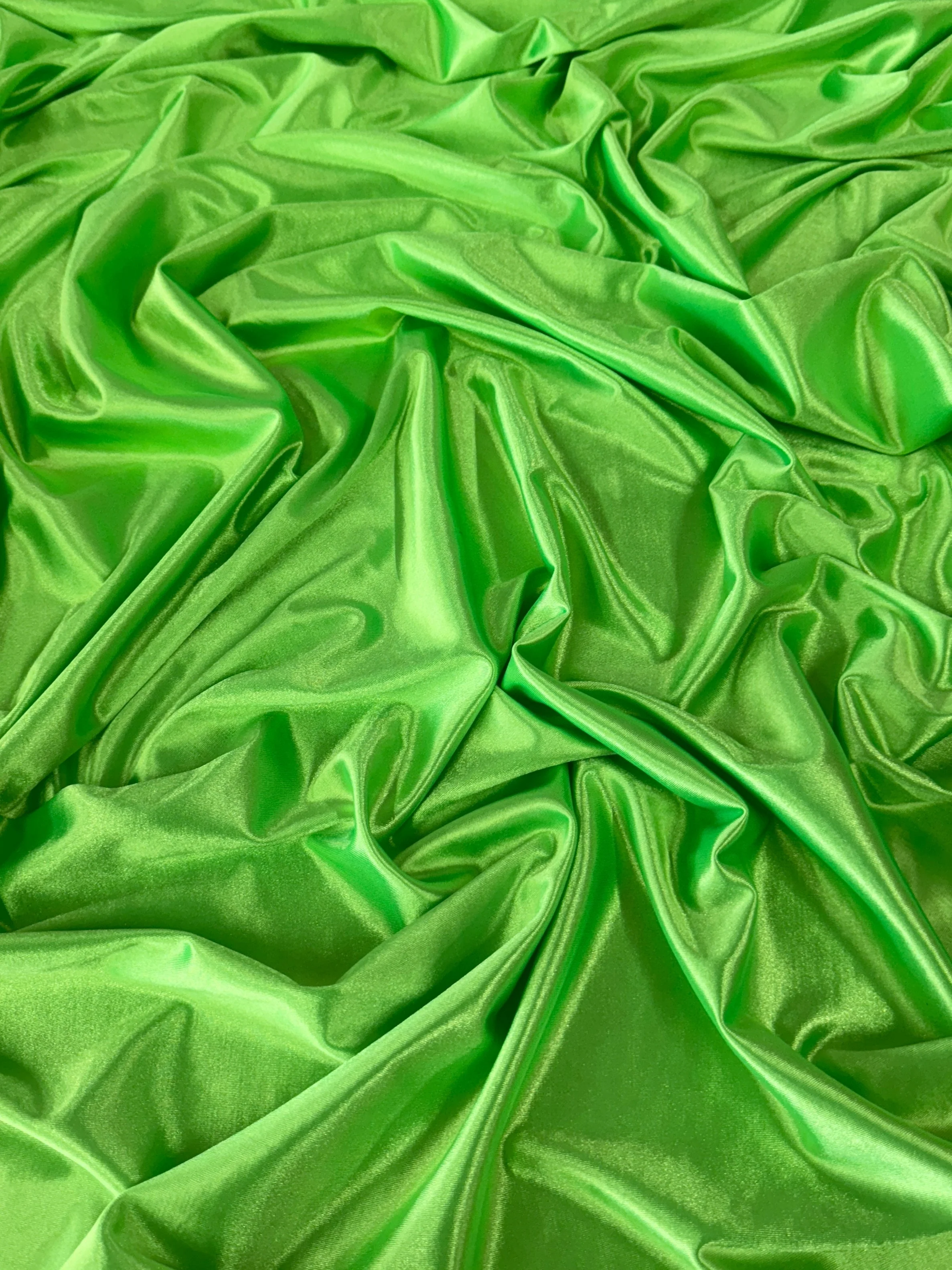 Neon Green Shiny Nylon Spandex - Image 9