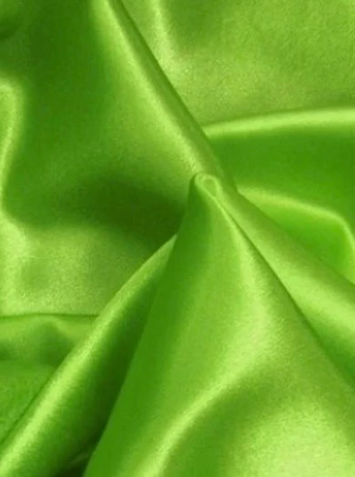 Neon Green Silky Stretch Satin - Image 3