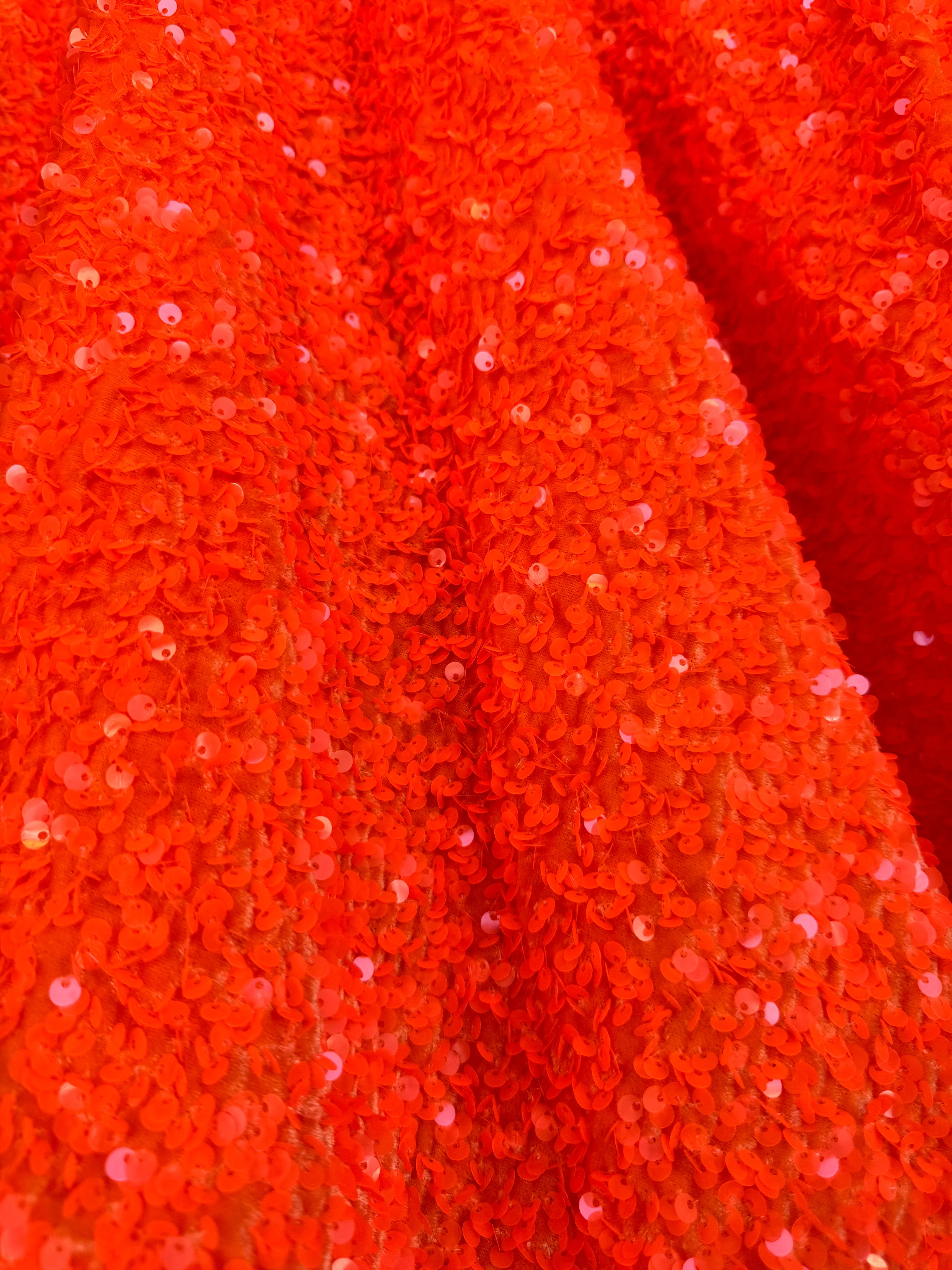 Neon Orange Sequin on Velvet - Image 10