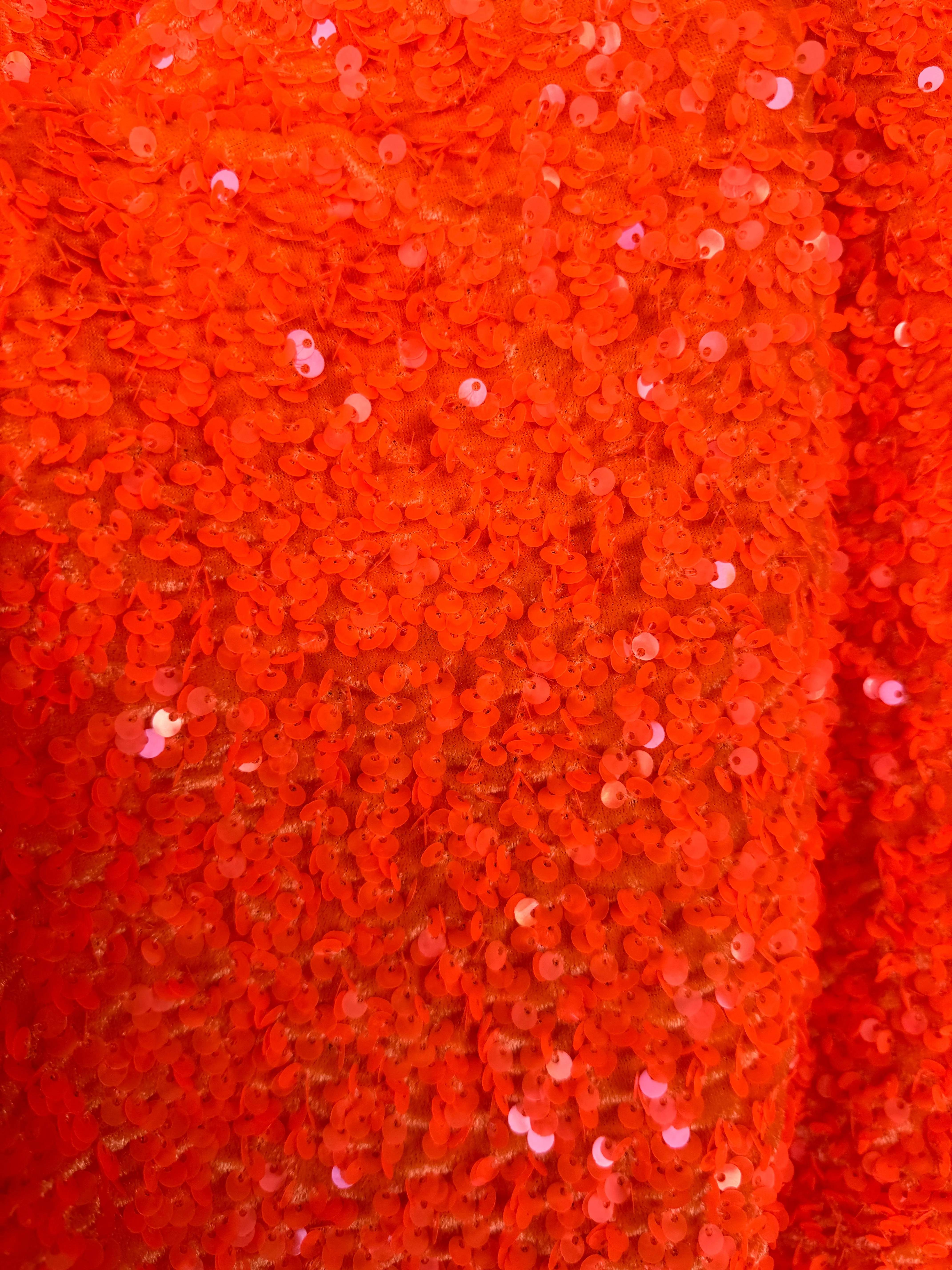 Neon Orange Sequin on Velvet - Image 4