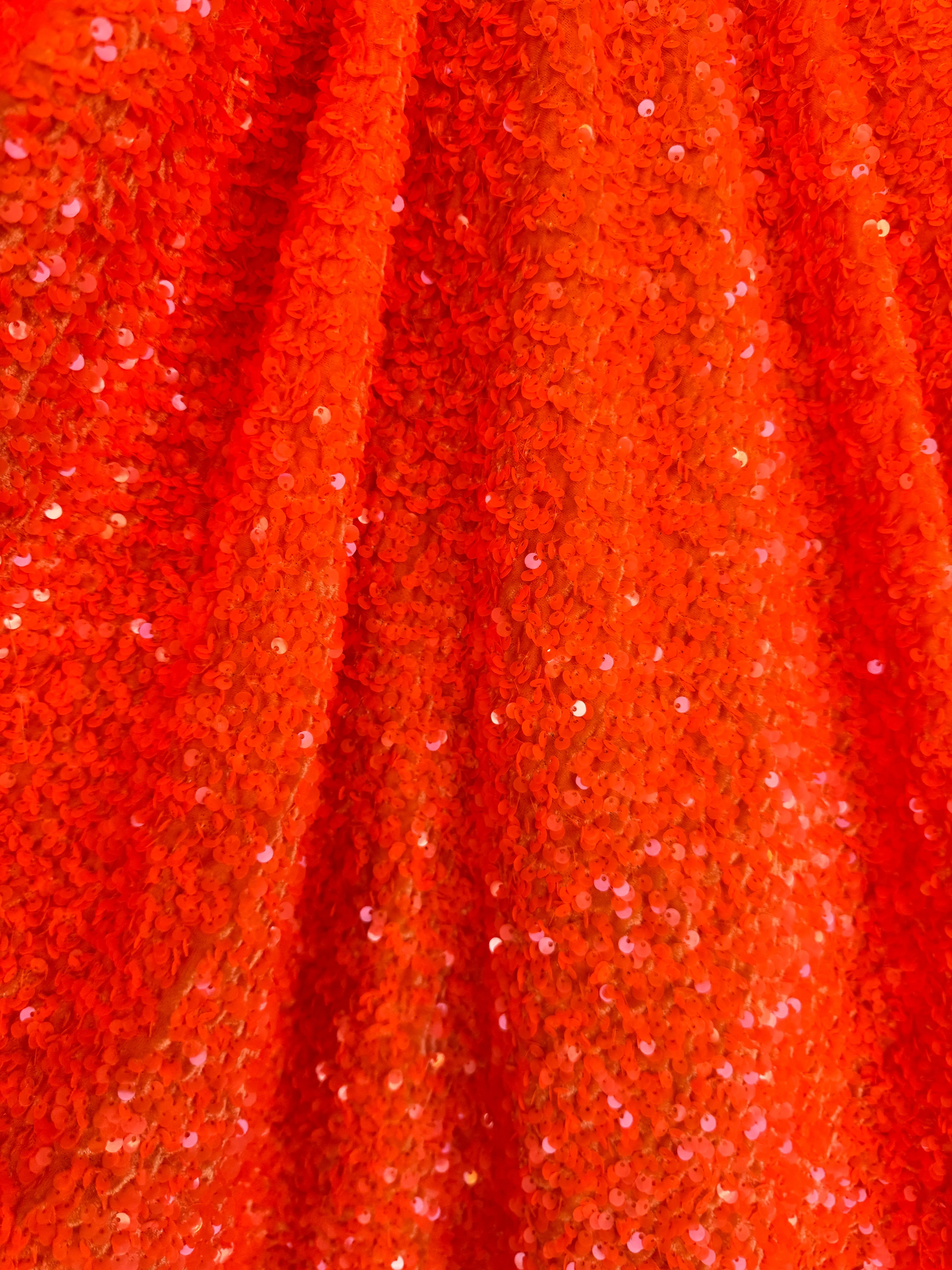 Neon Orange Sequin on Velvet - Image 7